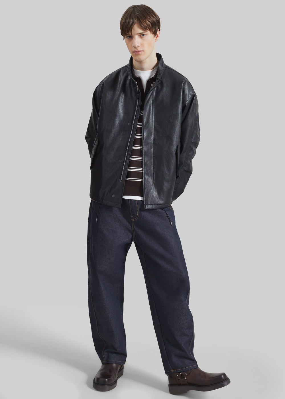 Viborg Faux Leather Jacket - Black