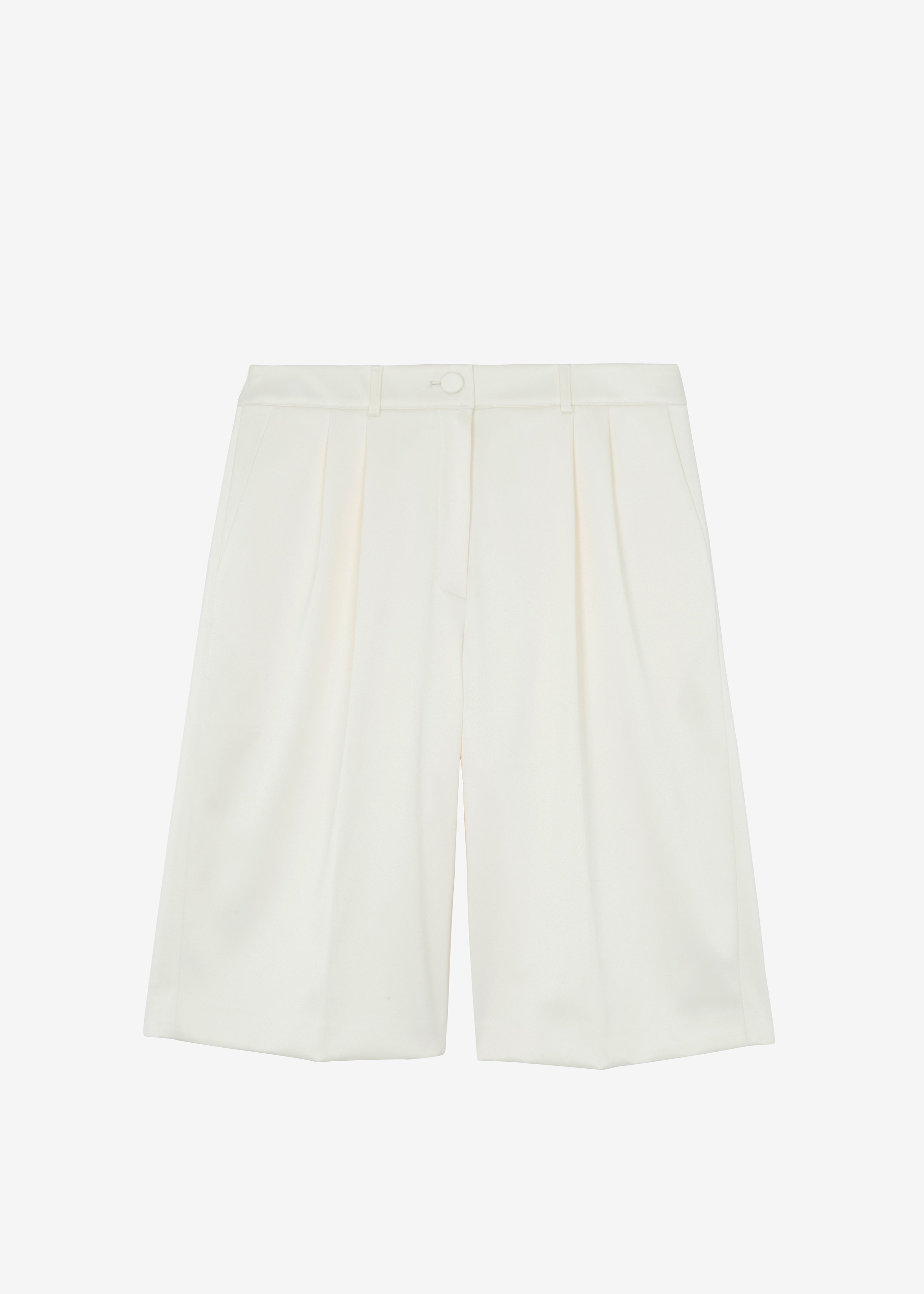 Vienna Satin Bermuda Shorts - Cream - 11