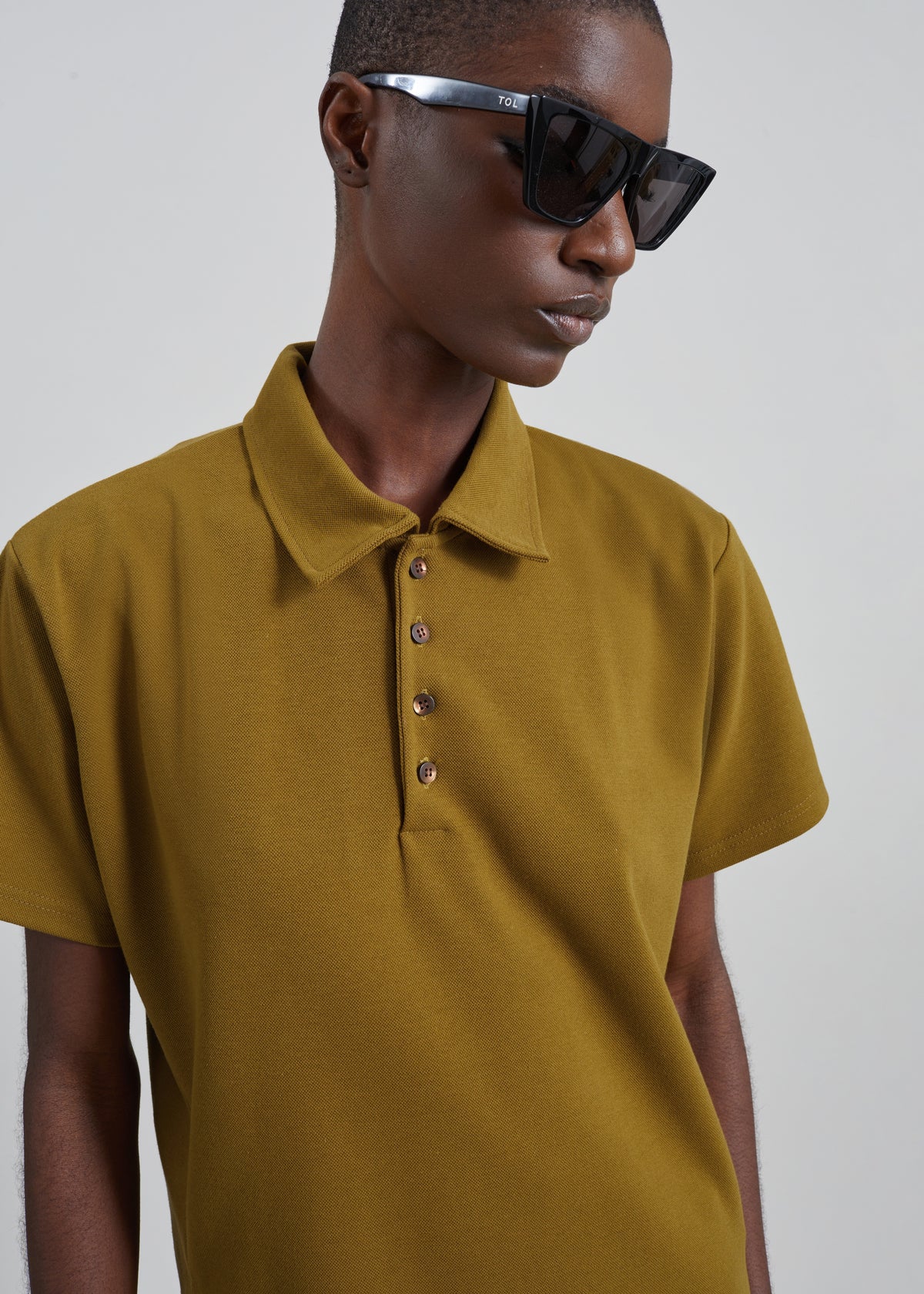 Vila Asymmetric Polo Shirt - Mustard