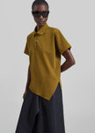 Vila Asymmetric Polo Shirt - Mustard