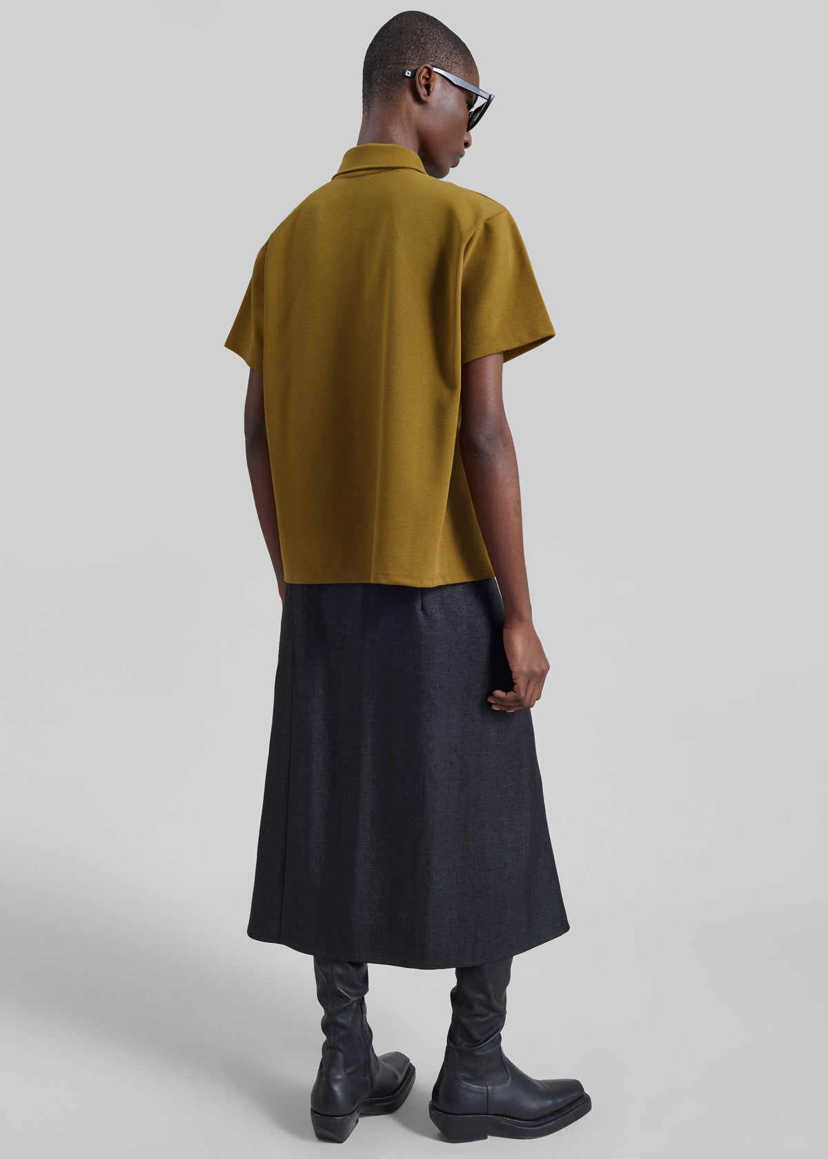 Vila Asymmetric Polo Shirt - Mustard