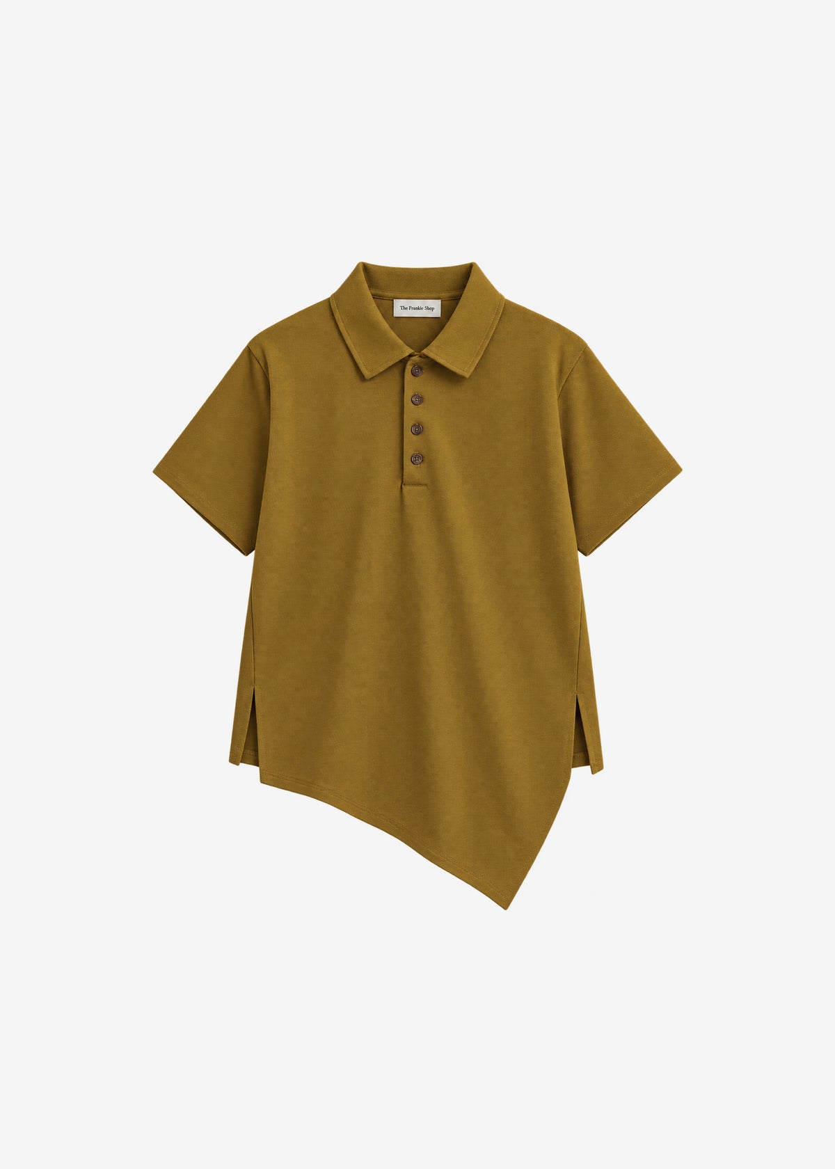 Vila Asymmetric Polo Shirt - Mustard