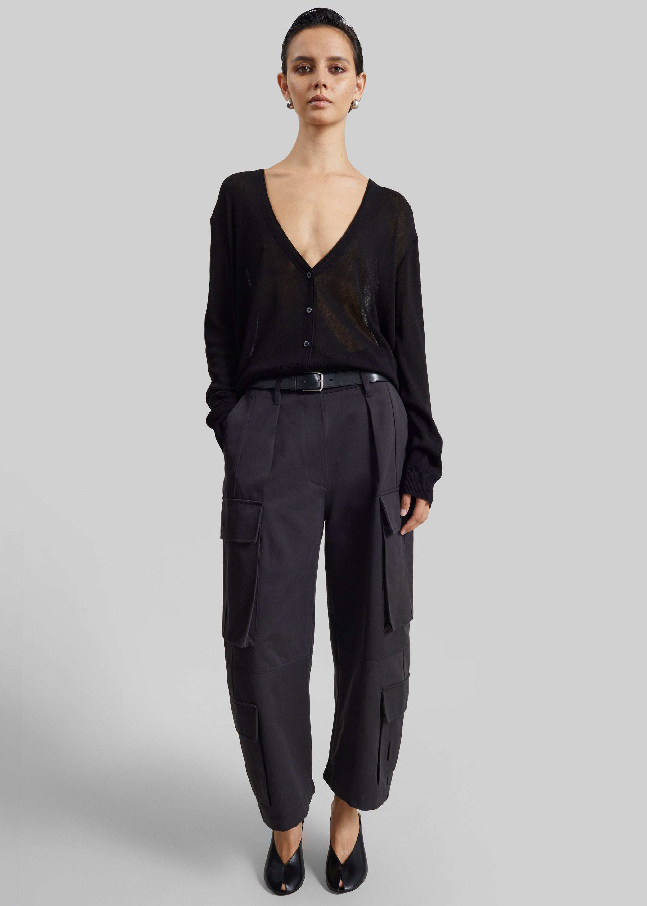 Shop the look image for Villeron Cropped Cargo Pants - Dark Grey
