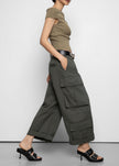 Villeron Cropped Cargo Pants - Dark Olive