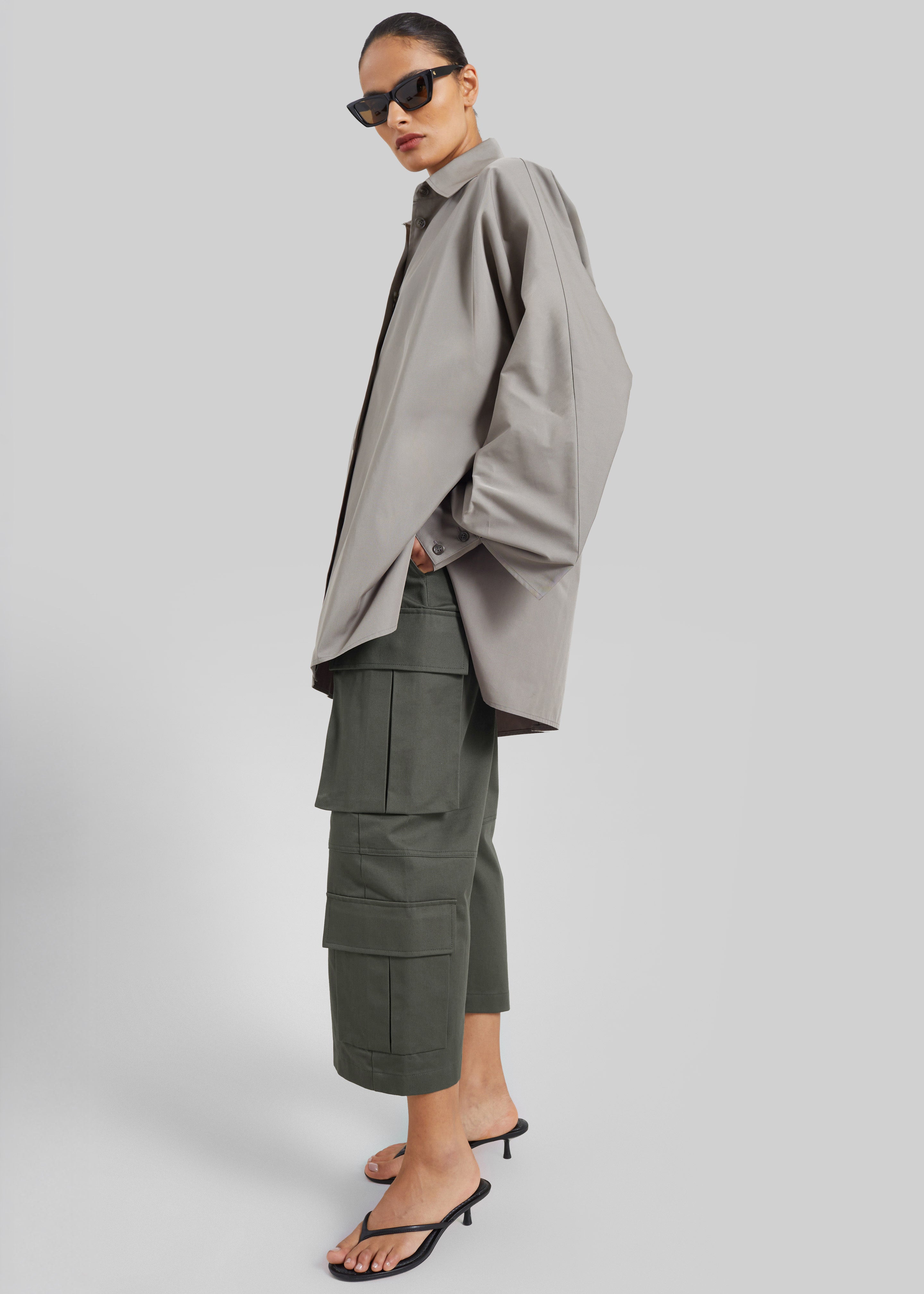 Villeron Cropped Cargo Pants - Dark Olive - 4