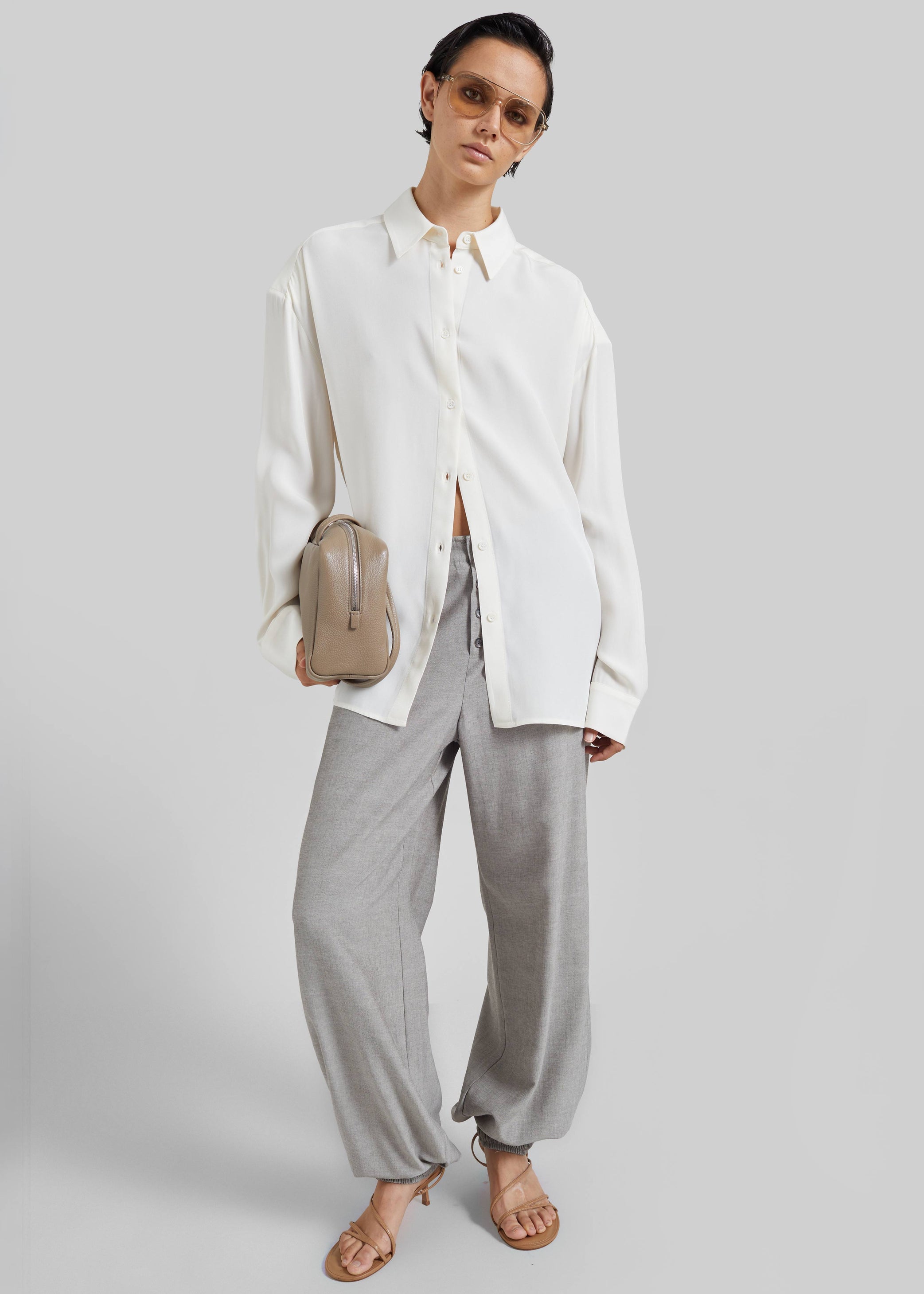 Shop the look image for Vimont Balloon Pants - Taupe Melange