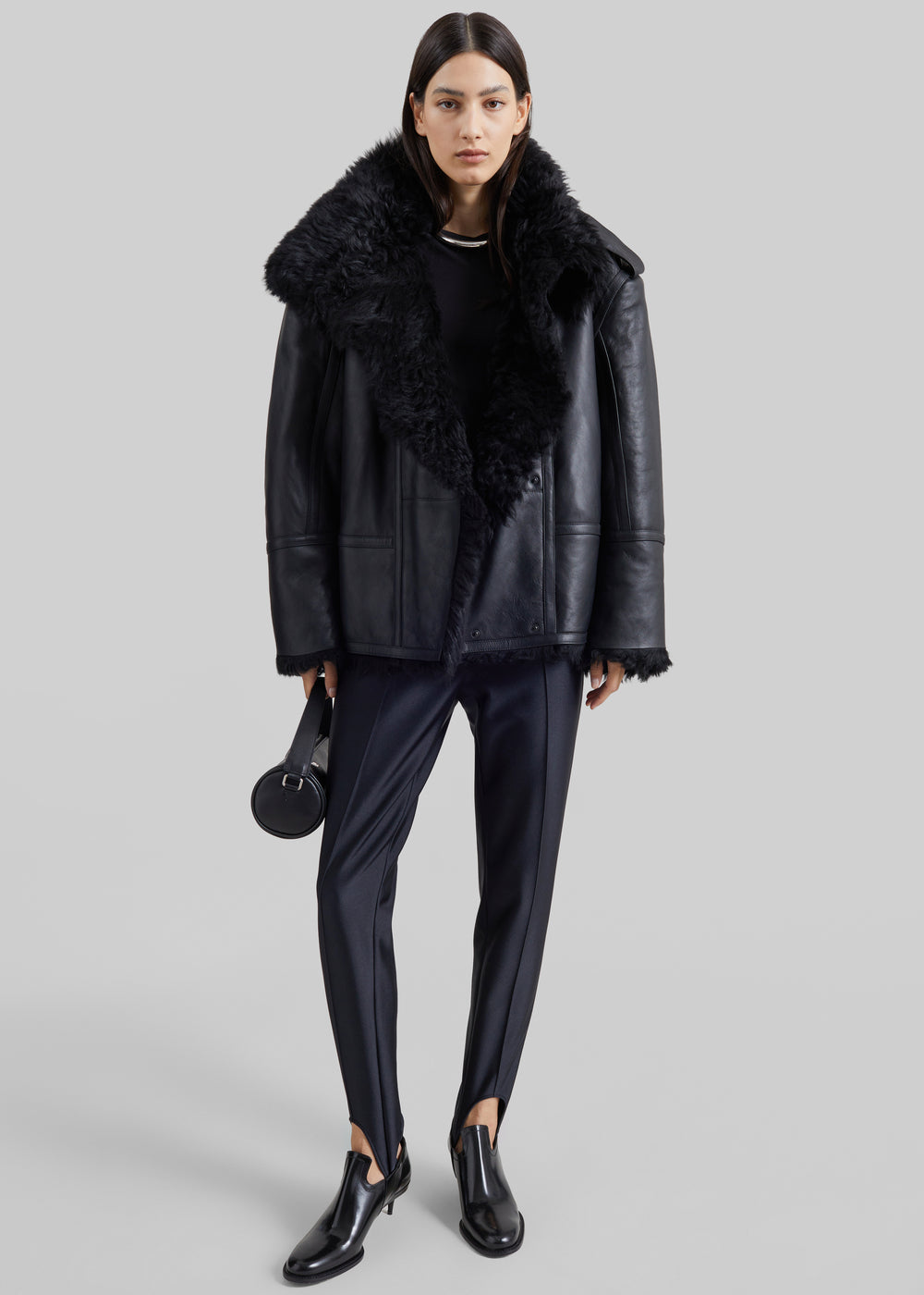 Viola Funnel Neck Jacket - Black