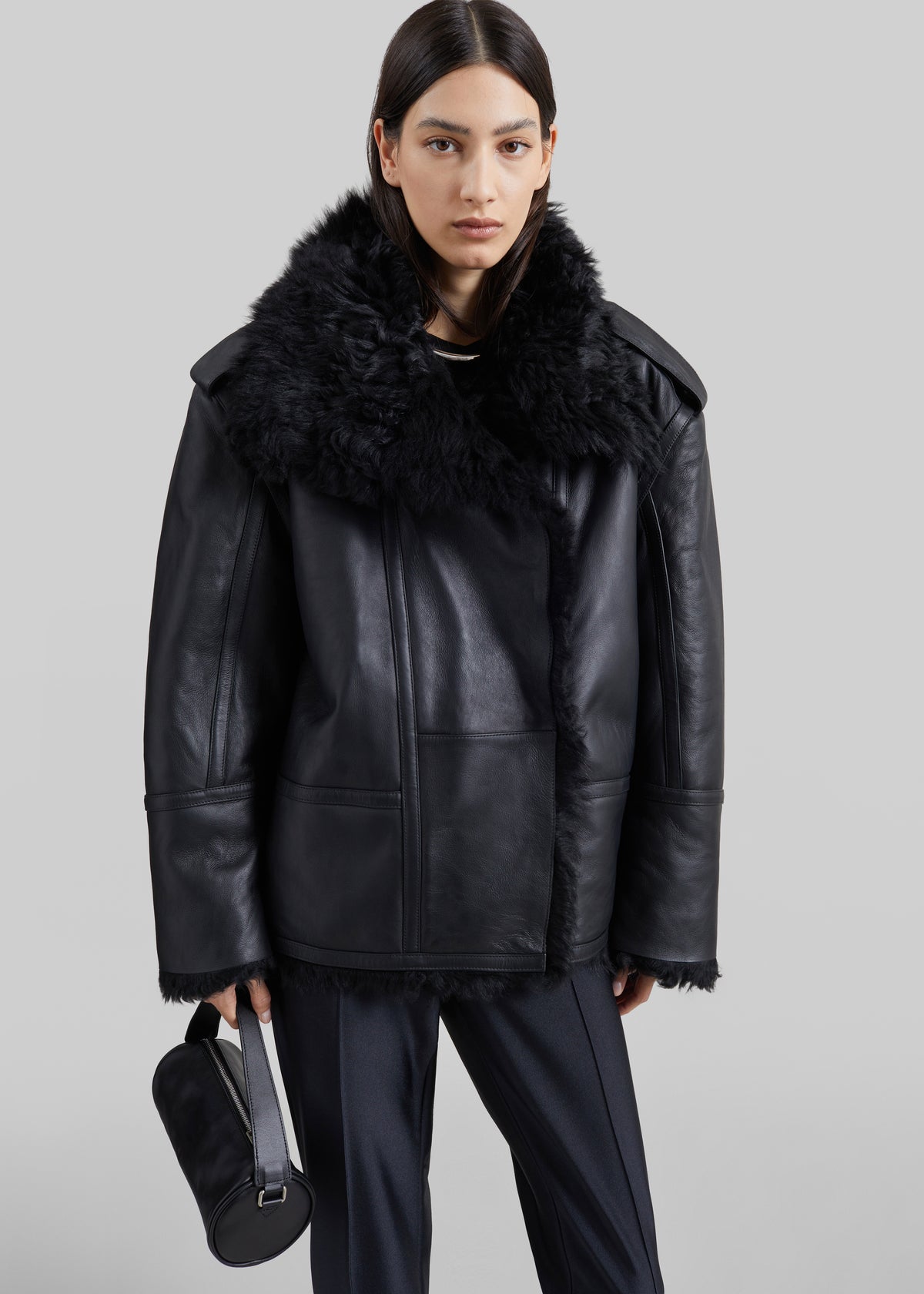 Viola Funnel Neck Jacket - Black