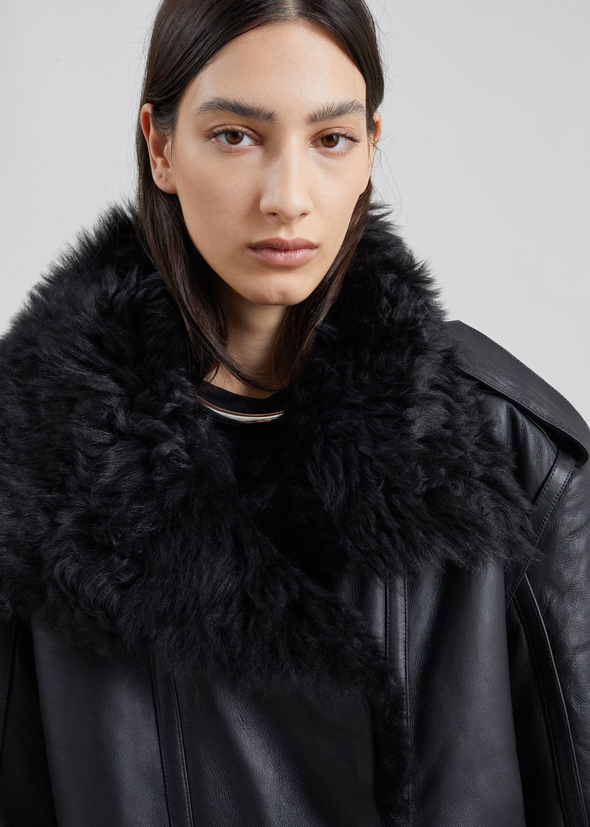 Viola Funnel Neck Jacket - Black