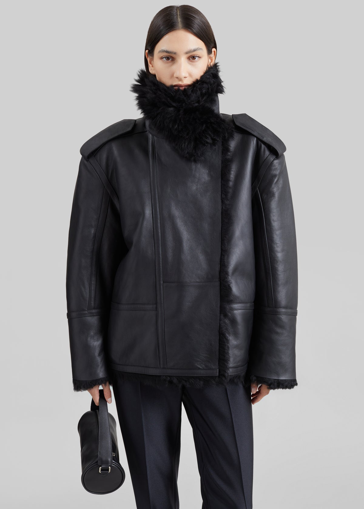 Viola Funnel Neck Jacket - Black