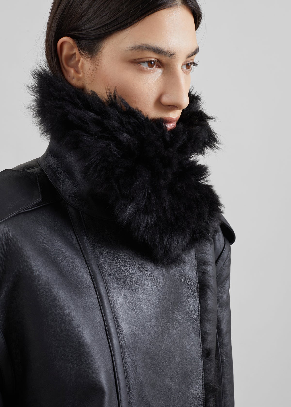 Viola Funnel Neck Jacket - Black