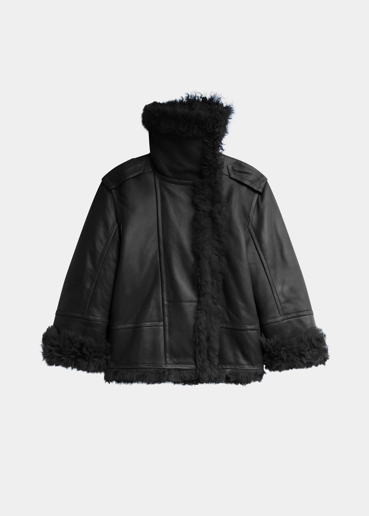 Viola Funnel Neck Jacket - Black