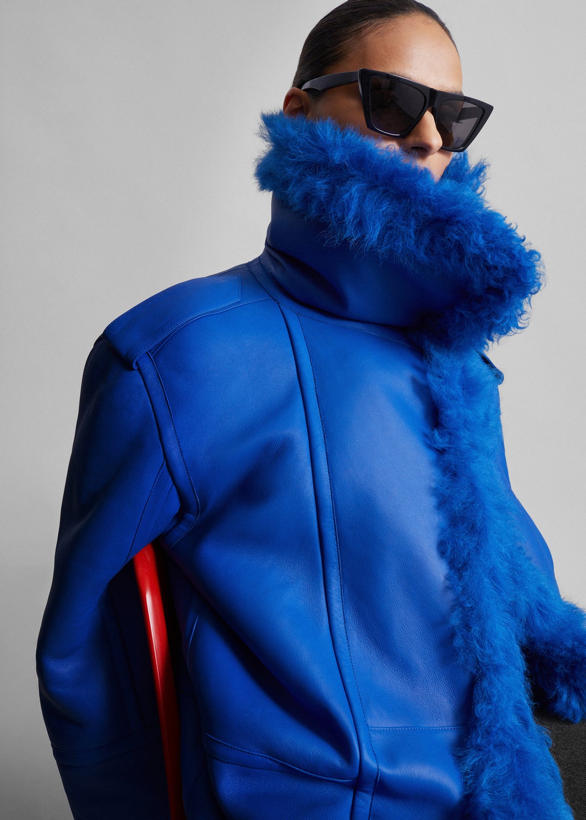 Viola Funnel Neck Jacket - Cobalt