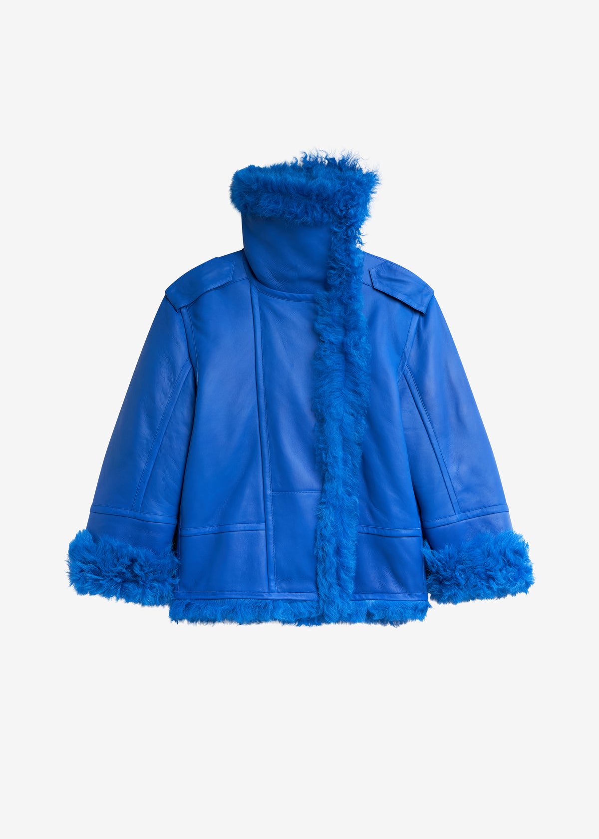 Viola Funnel Neck Jacket - Cobalt