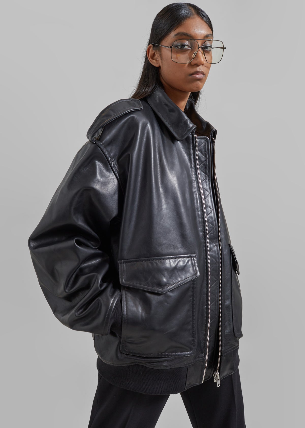 Viper Leather Jacket Black – The Frankie Shop