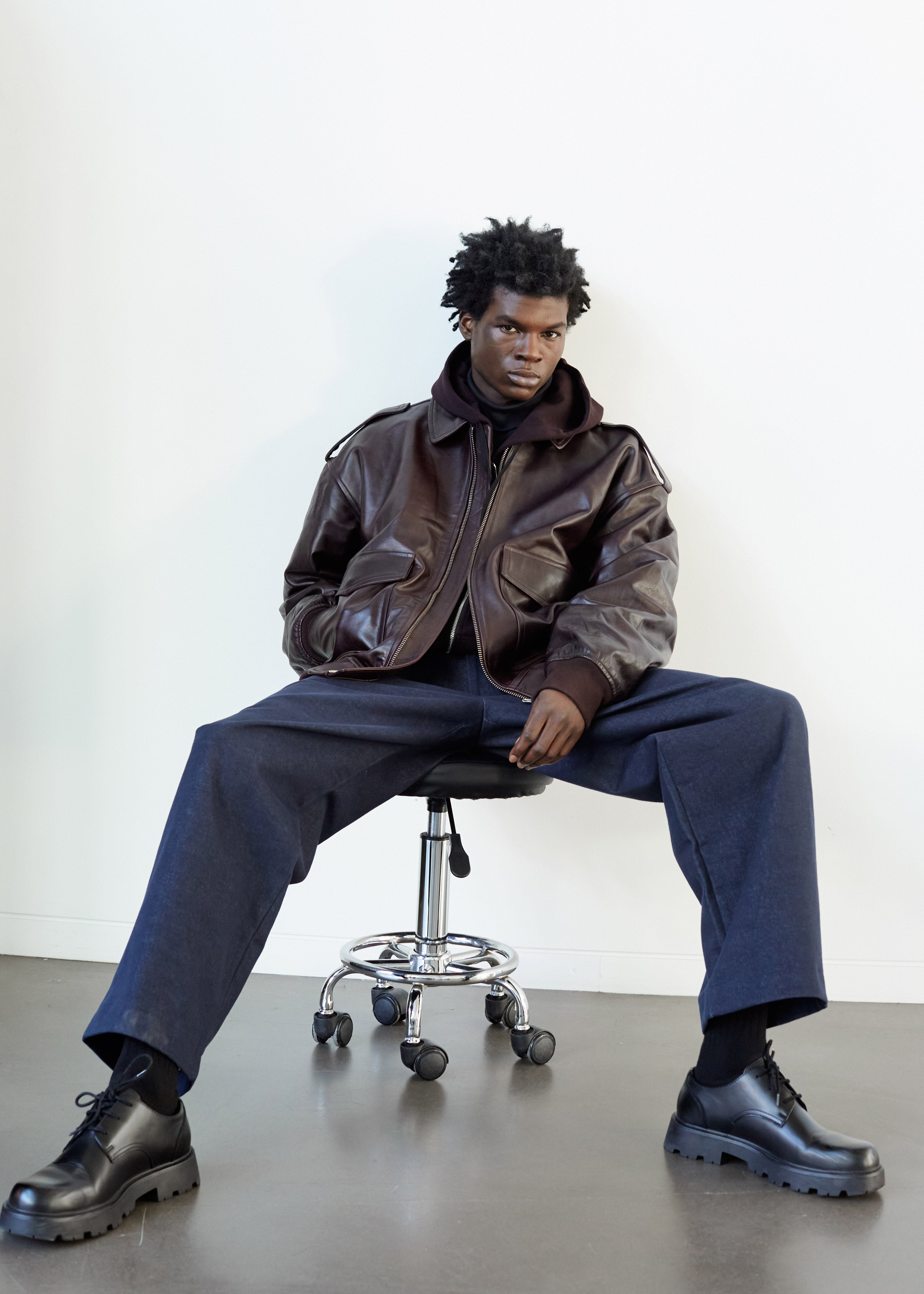 Viper Leather Jacket - Dark Plum - 9 - [gender-male]