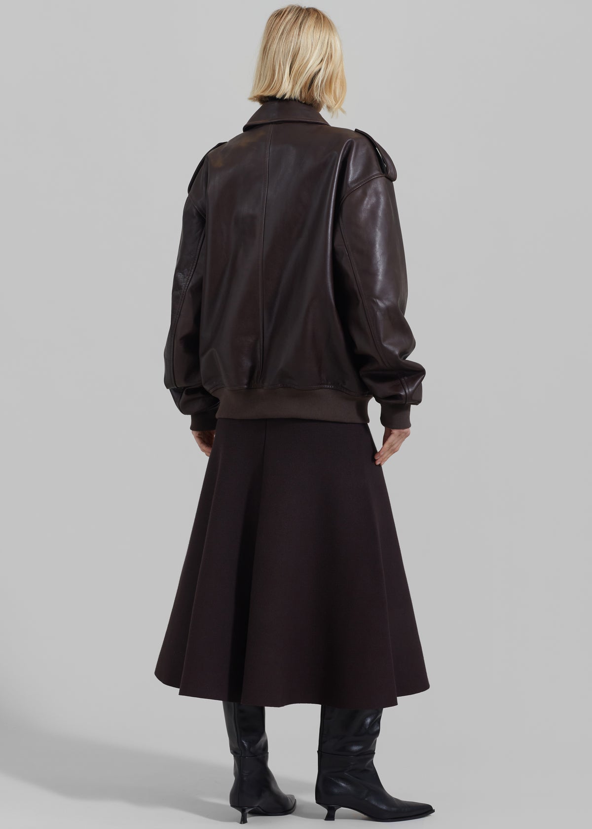 Viper Leather Jacket - Dark Plum - 14