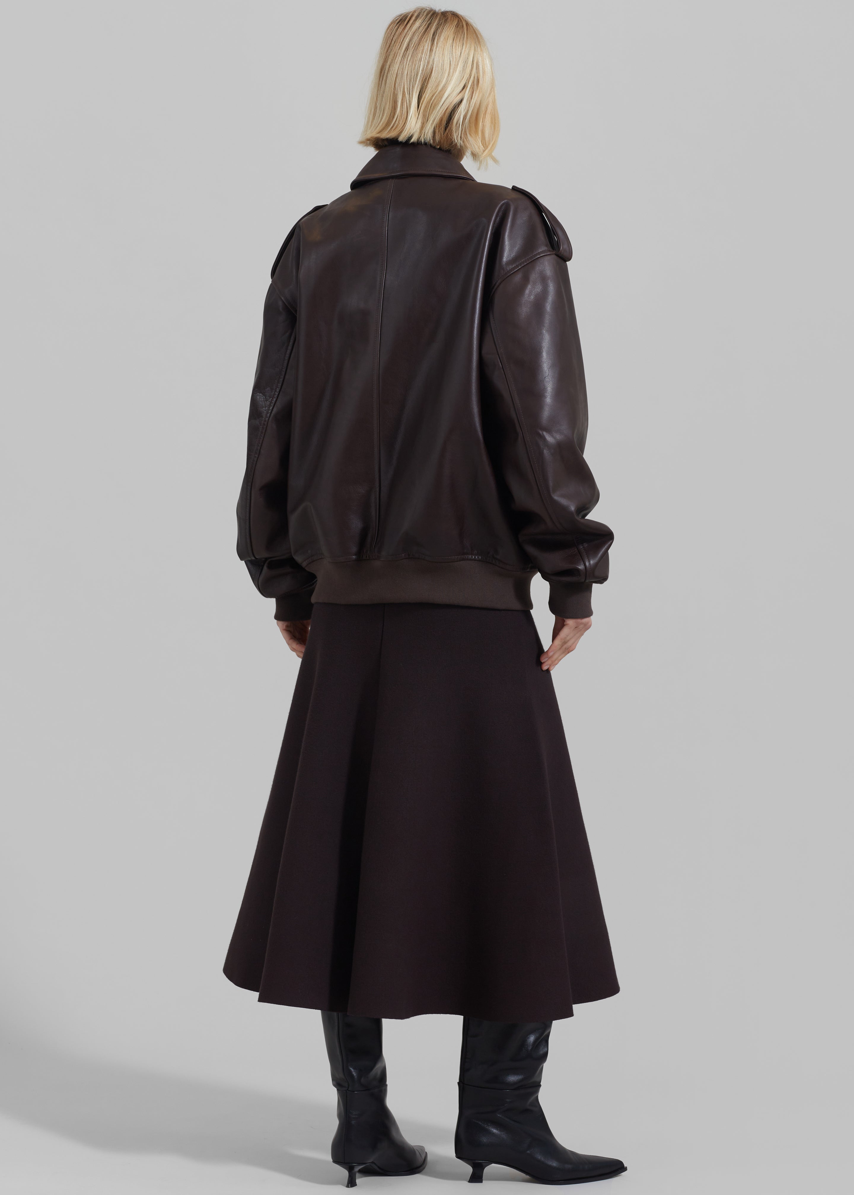 Viper Leather Jacket - Dark Plum - 14