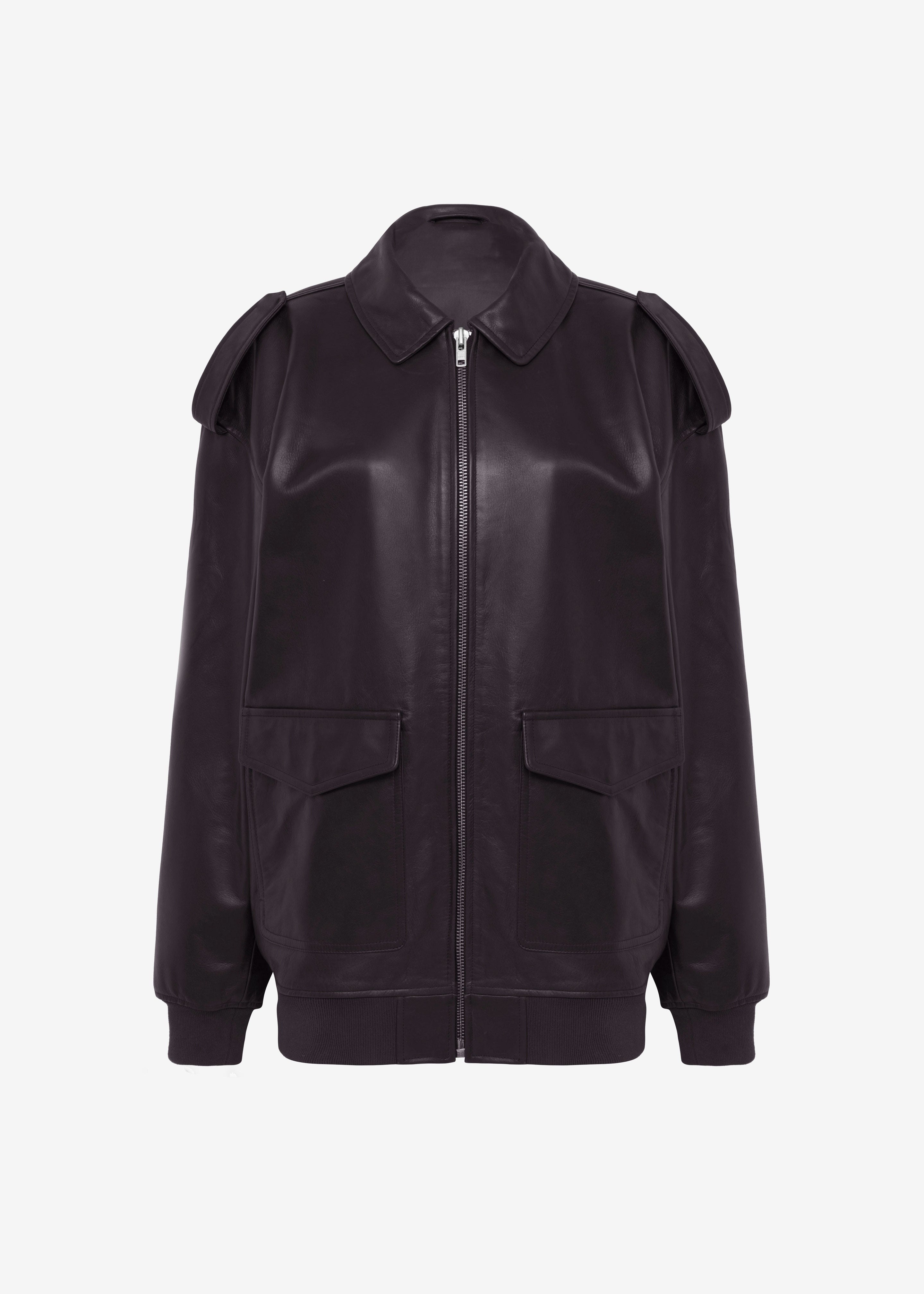 Viper Leather Jacket - Dark Plum - 15