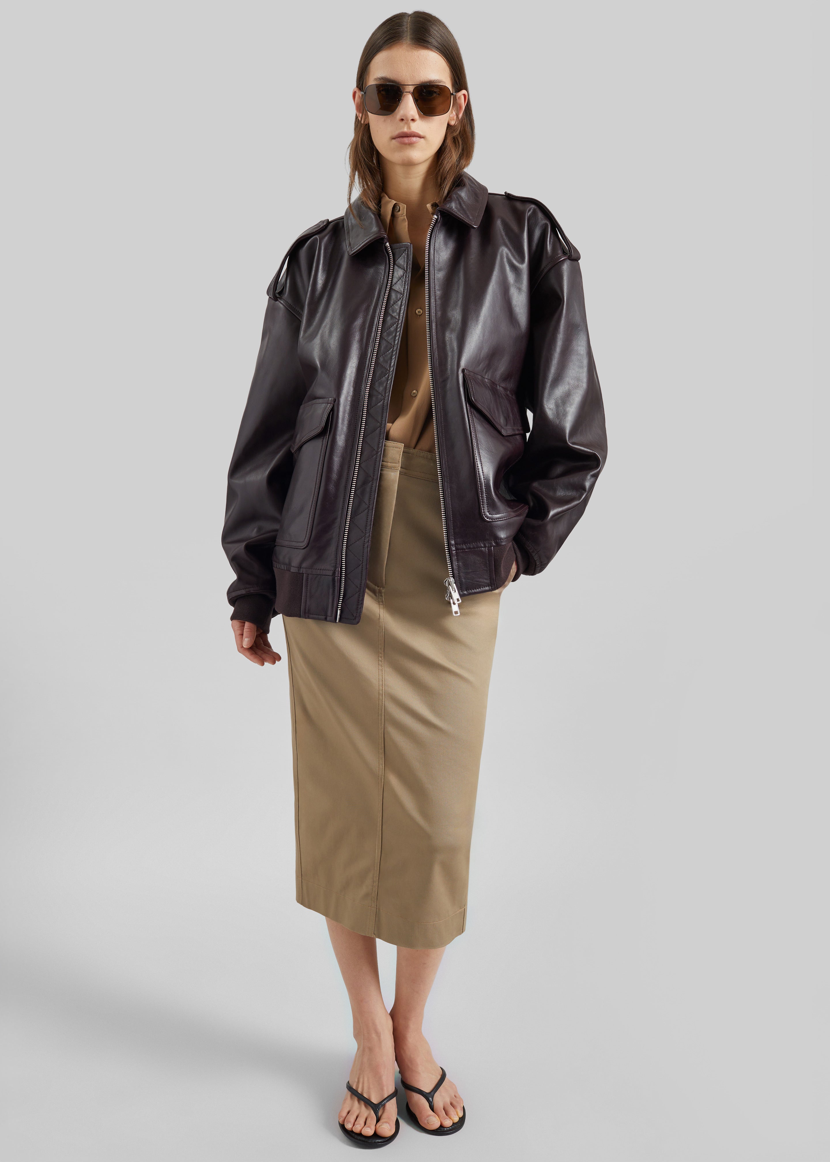 Viper Leather Jacket - Dark Plum - 5