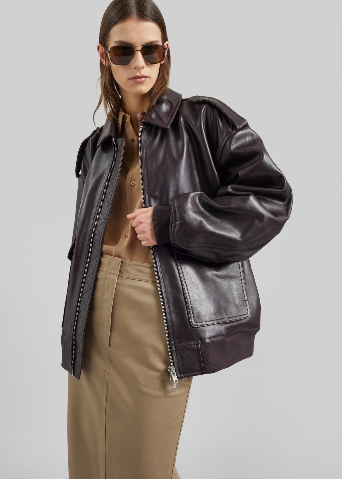 Viper Leather Jacket - Dark Plum - 4