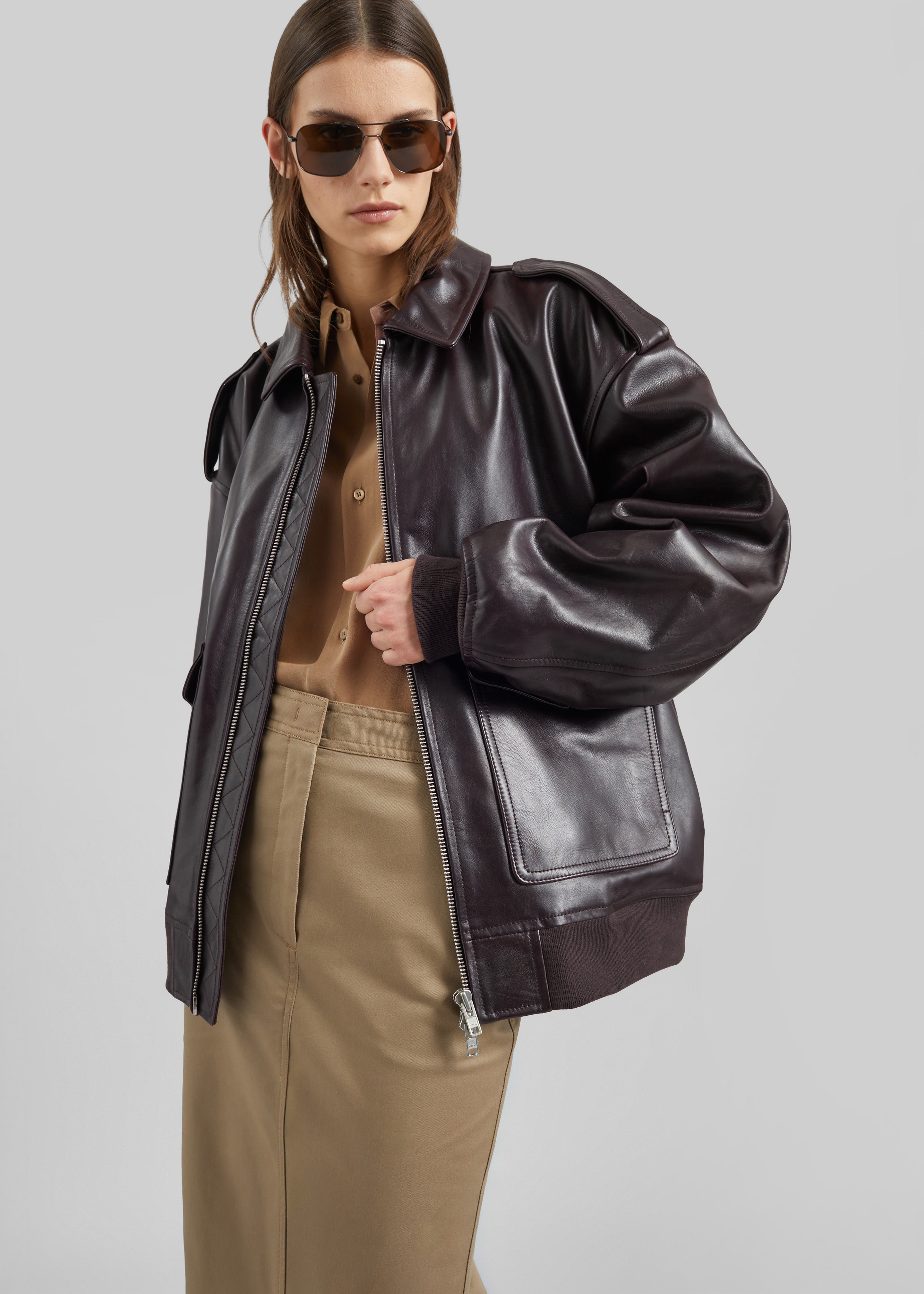 Viper Leather Jacket - Dark Plum - 4