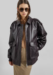 Viper Leather Jacket - Dark Plum