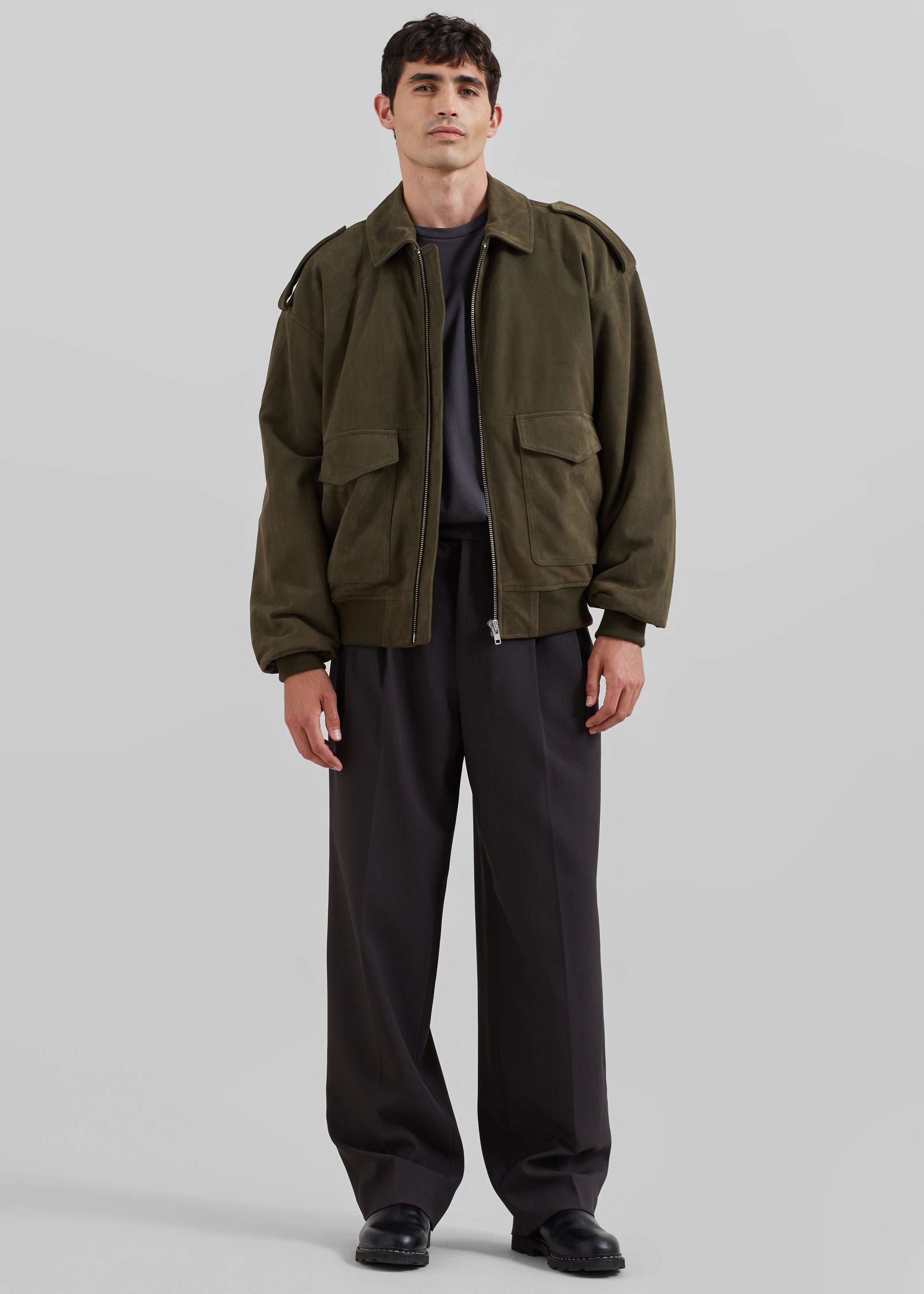 Shop the look image for Viper Suede Jacket - Khaki