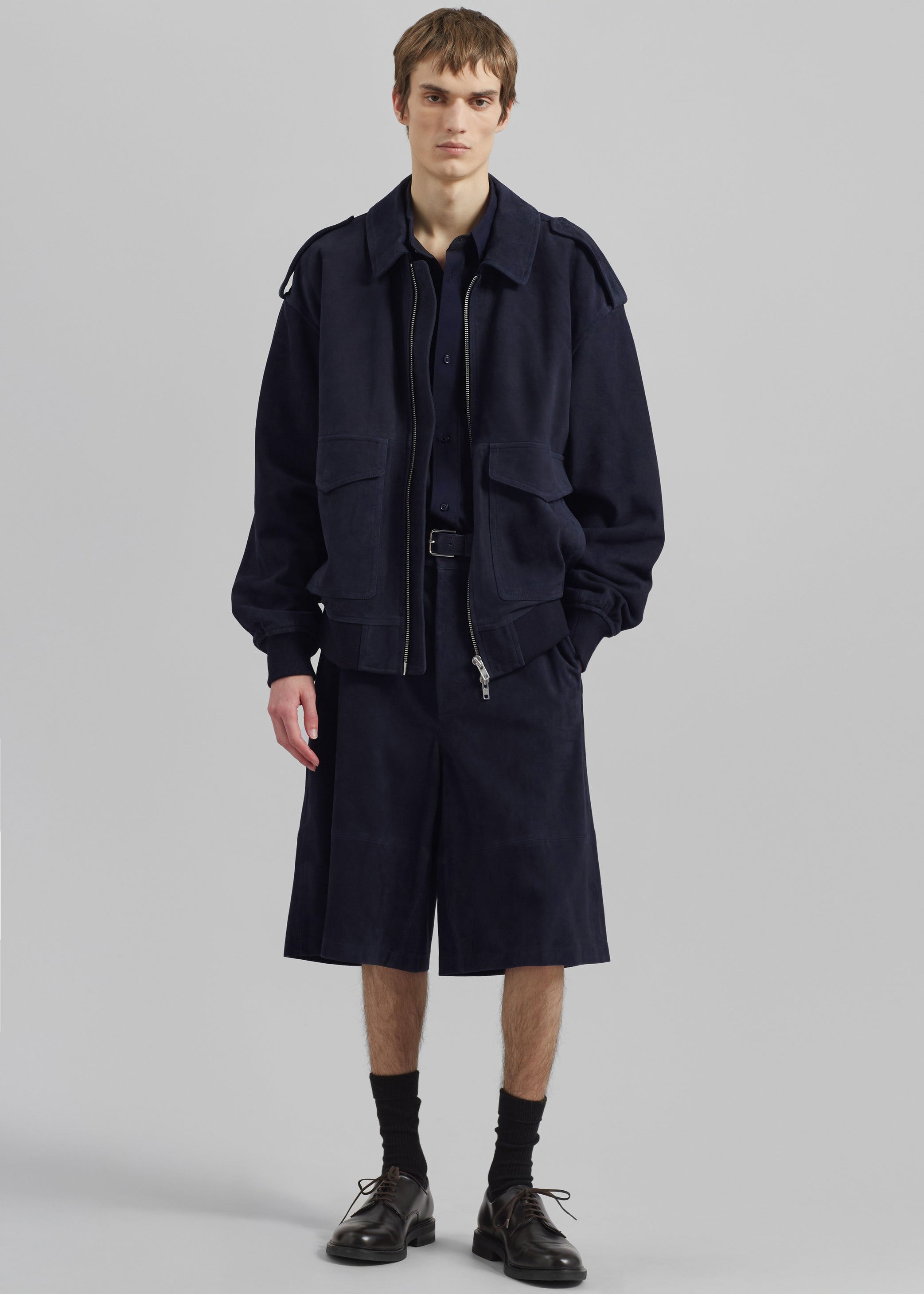 Shop the look image for Viper Suede Jacket - Navy