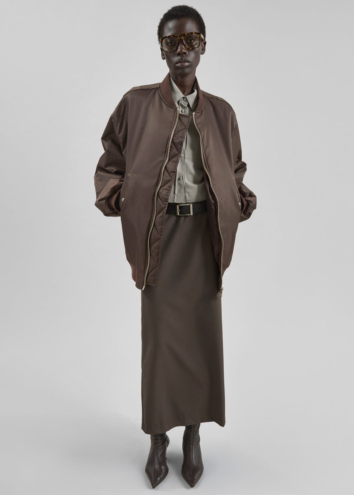 Visen Padded Boxy Shirt - Taupe - 9