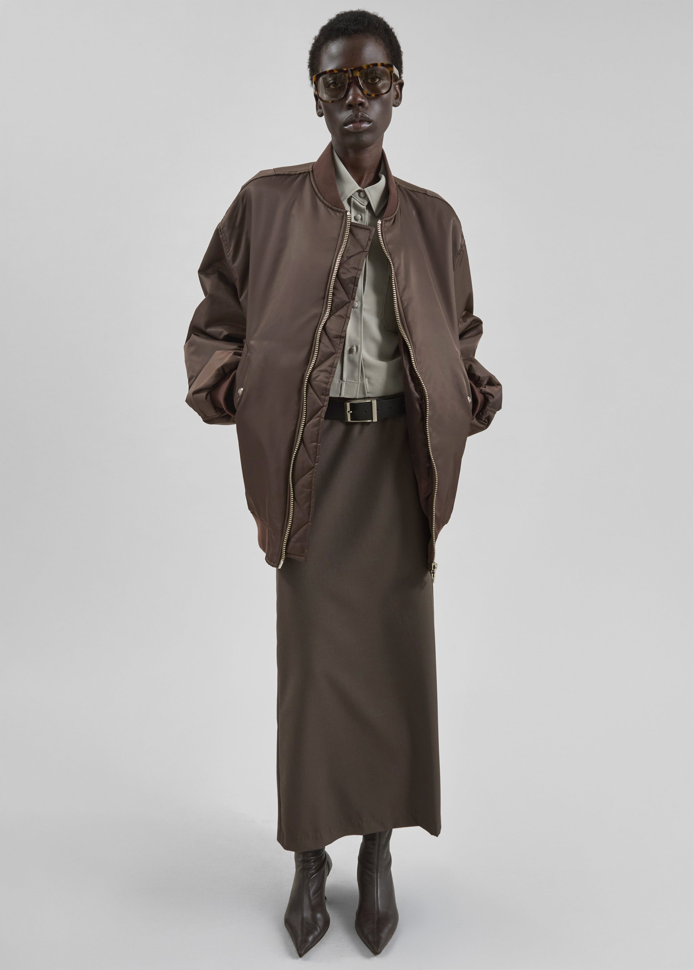 Visen Padded Boxy Shirt - Taupe - 9