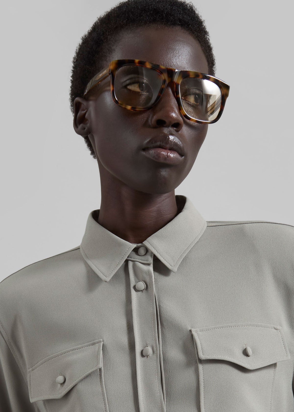 Visen Padded Boxy Shirt - Taupe - 4