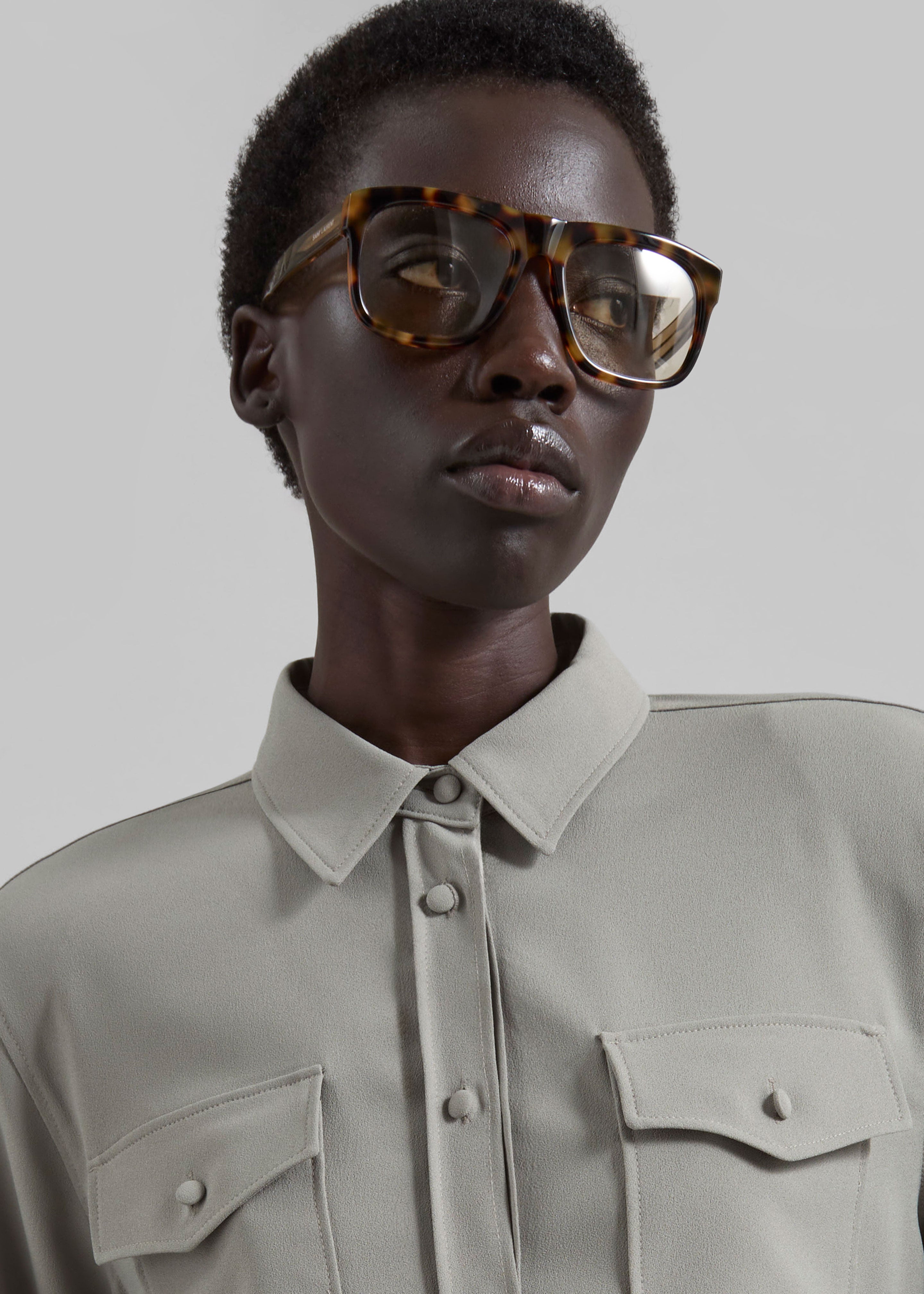 Visen Padded Boxy Shirt - Taupe - 4