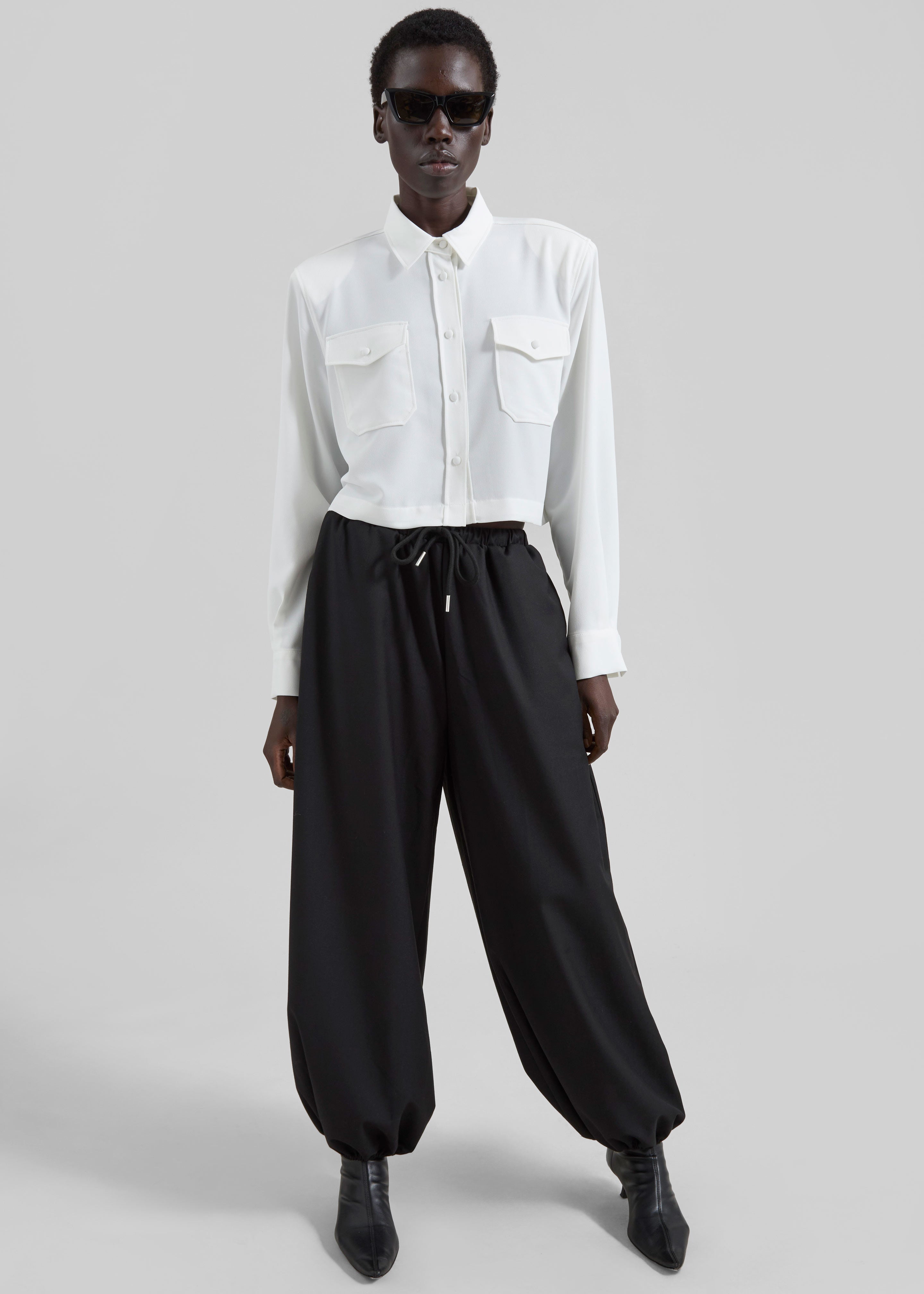 Visen Padded Boxy Shirt - White - 2