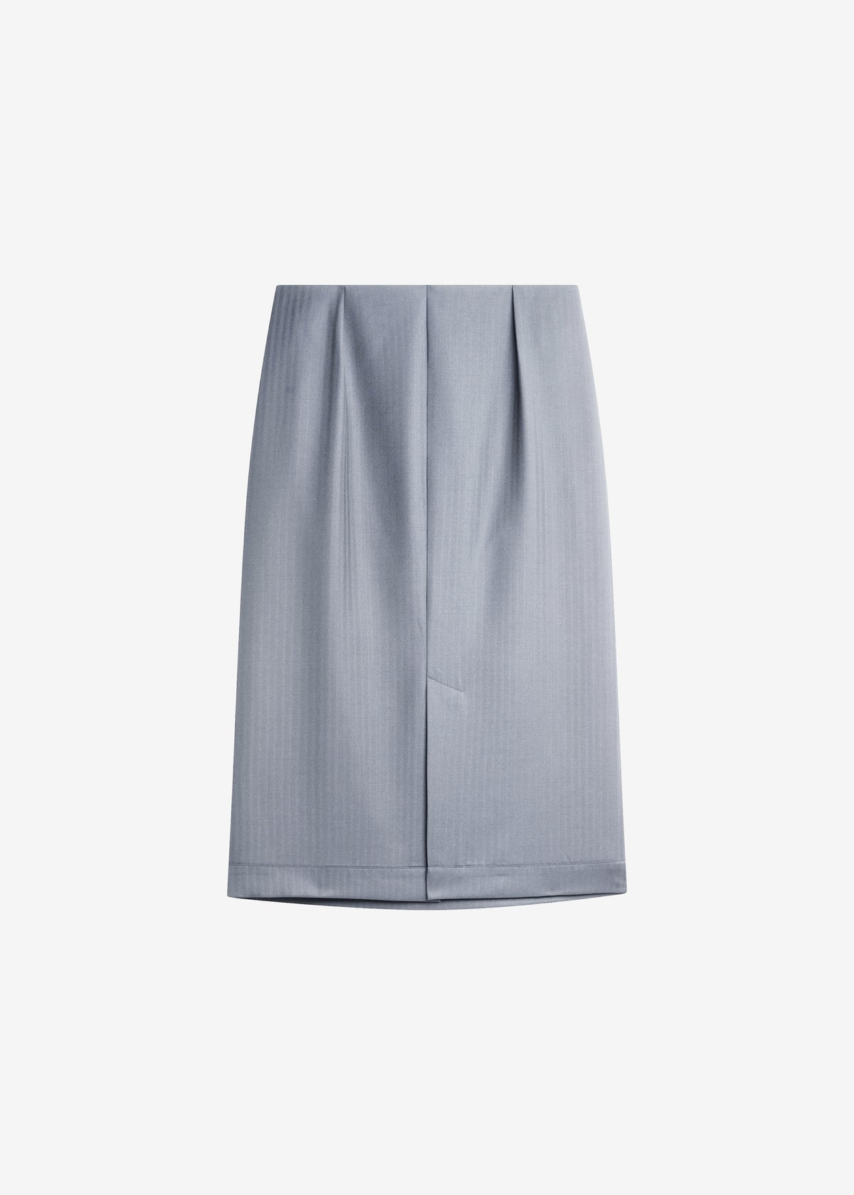 Viviana Chevron Tailored Midi Skirt - Grey