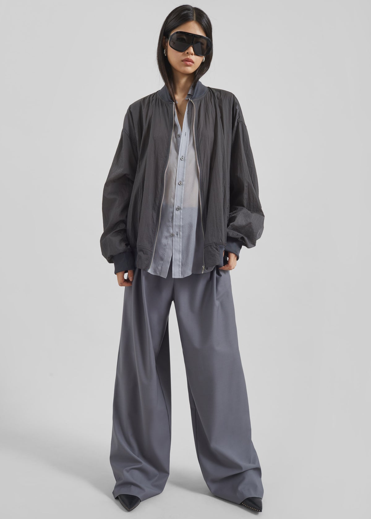 Volos Light Bomber Jacket - Charcoal - 2