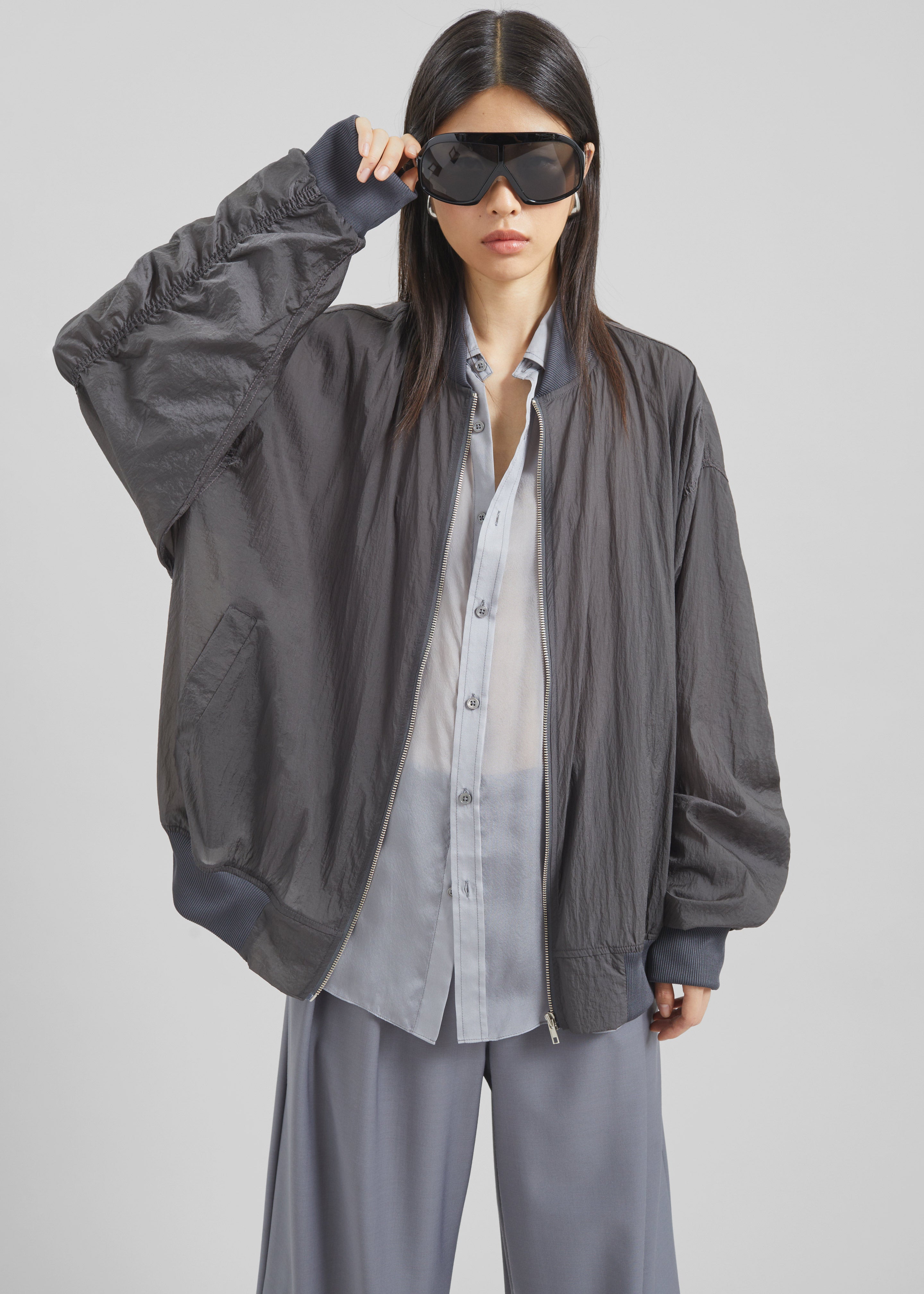 Volos Light Bomber Jacket - Charcoal – The Frankie Shop