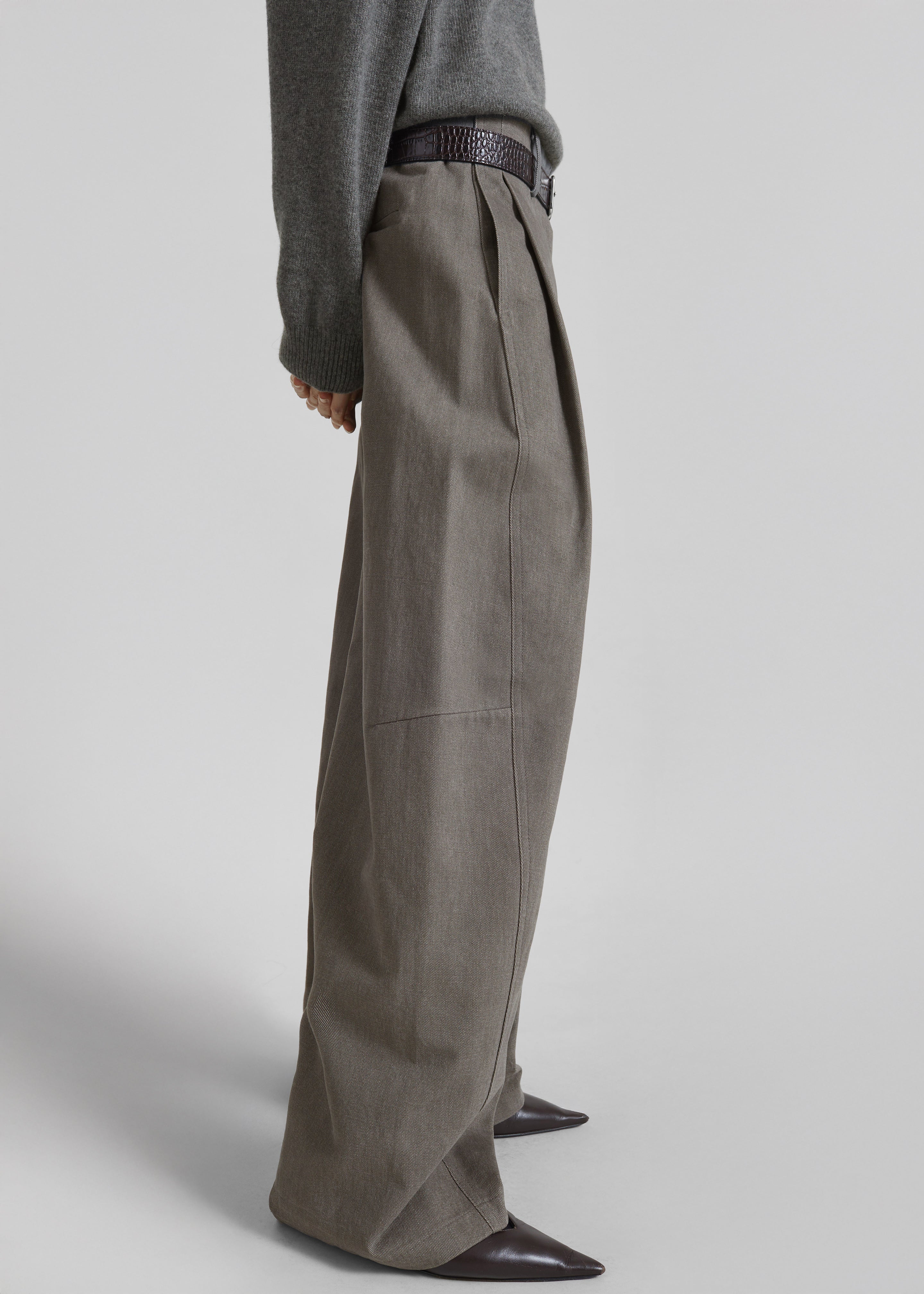Vora Barrel-Leg Pants - Grey - 2