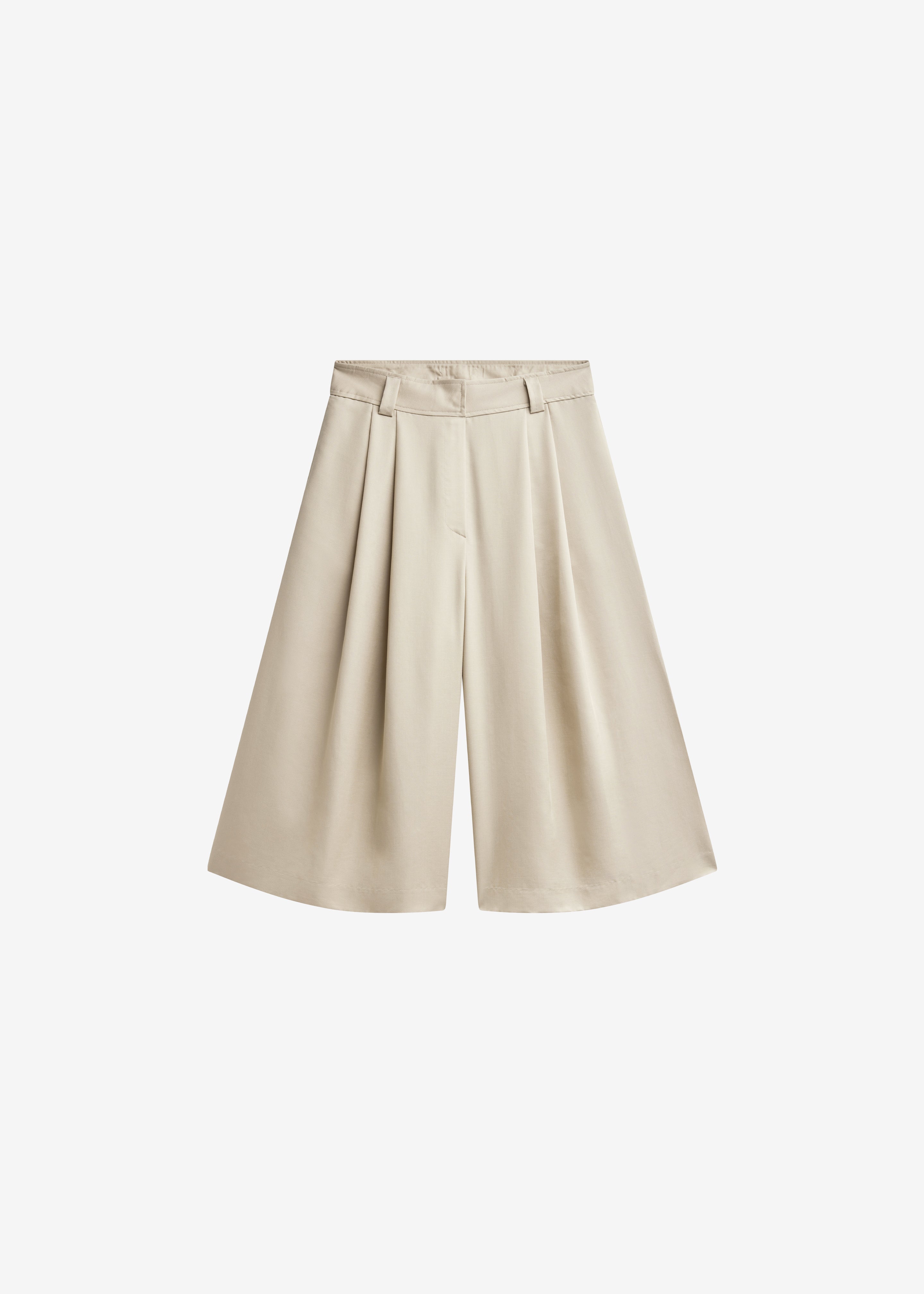 Vorey Pleated Bermuda Shorts - Beige - 9