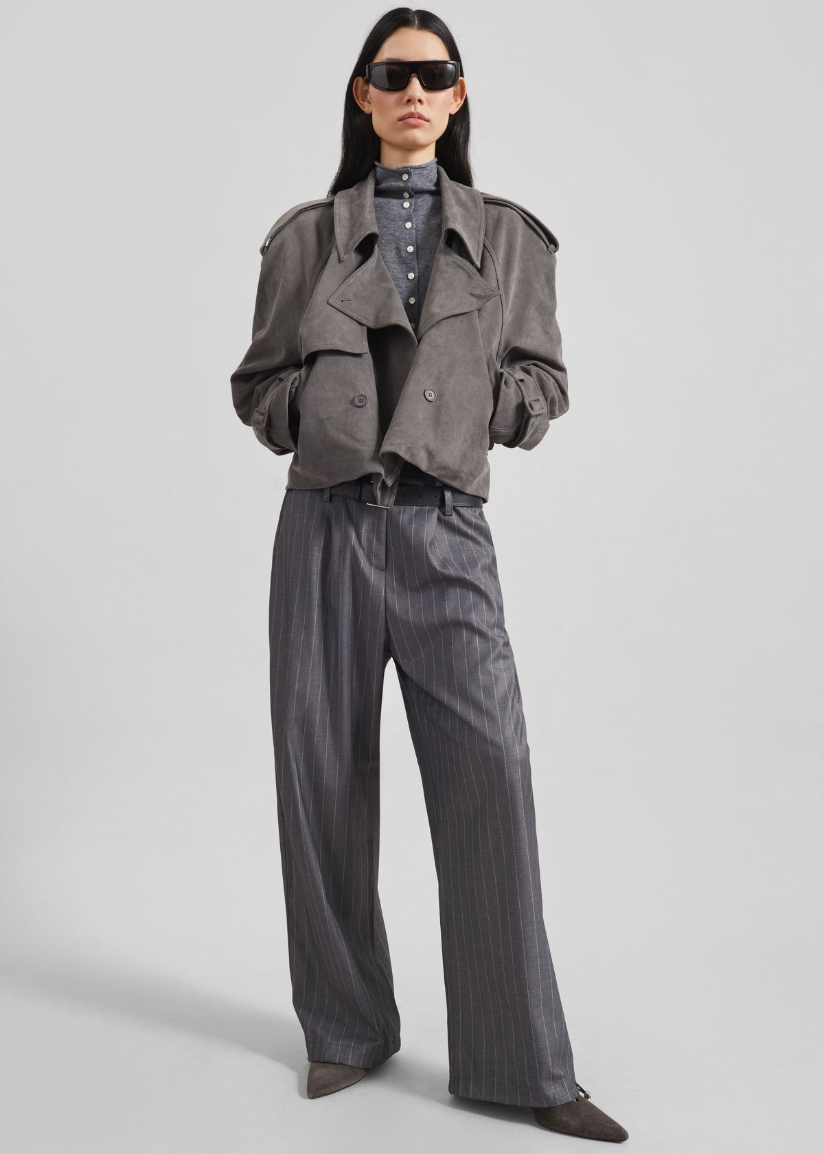 Vradal High Neck Cardigan - Grey - 6