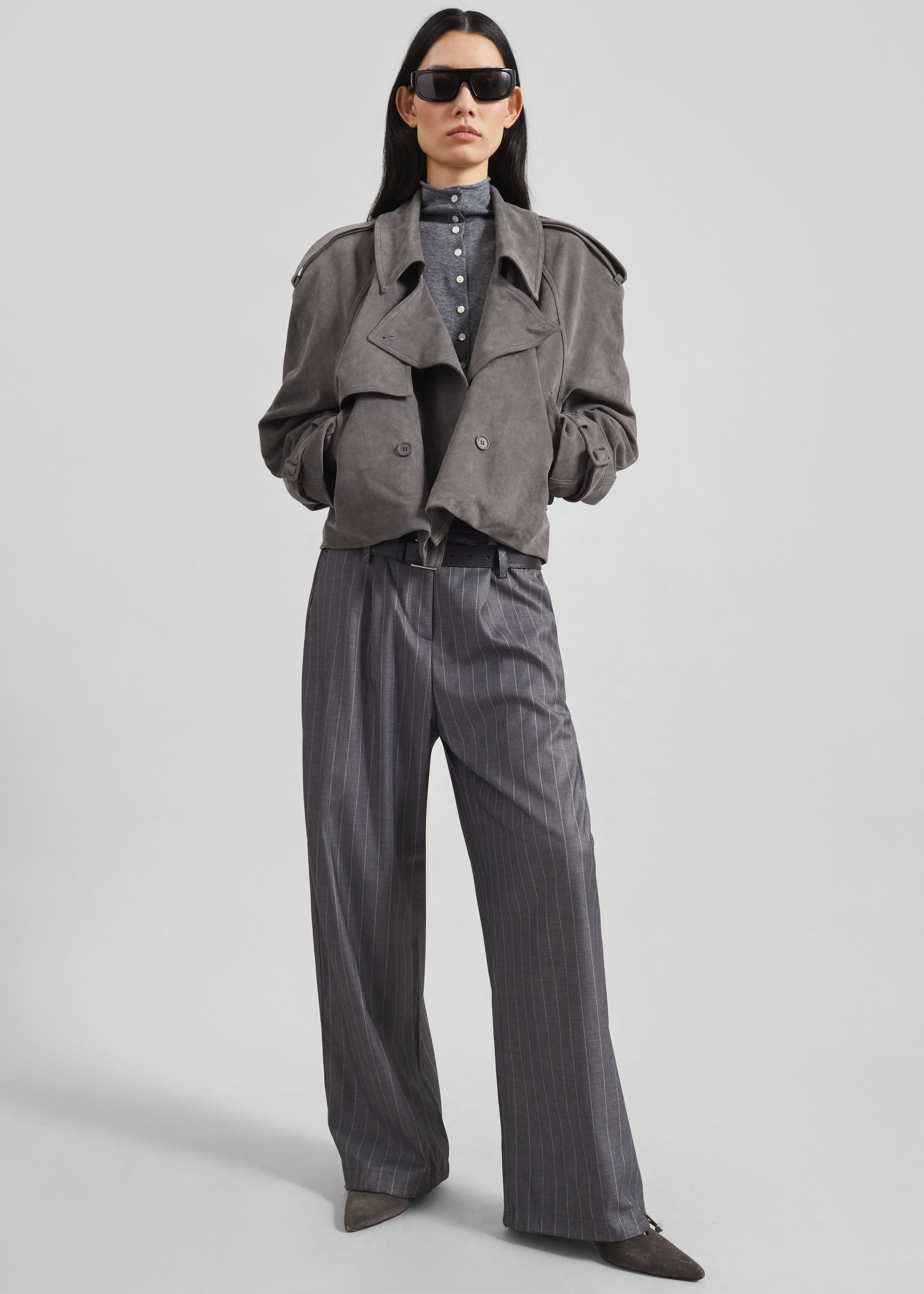 Vradal High Neck Cardigan - Grey - 6