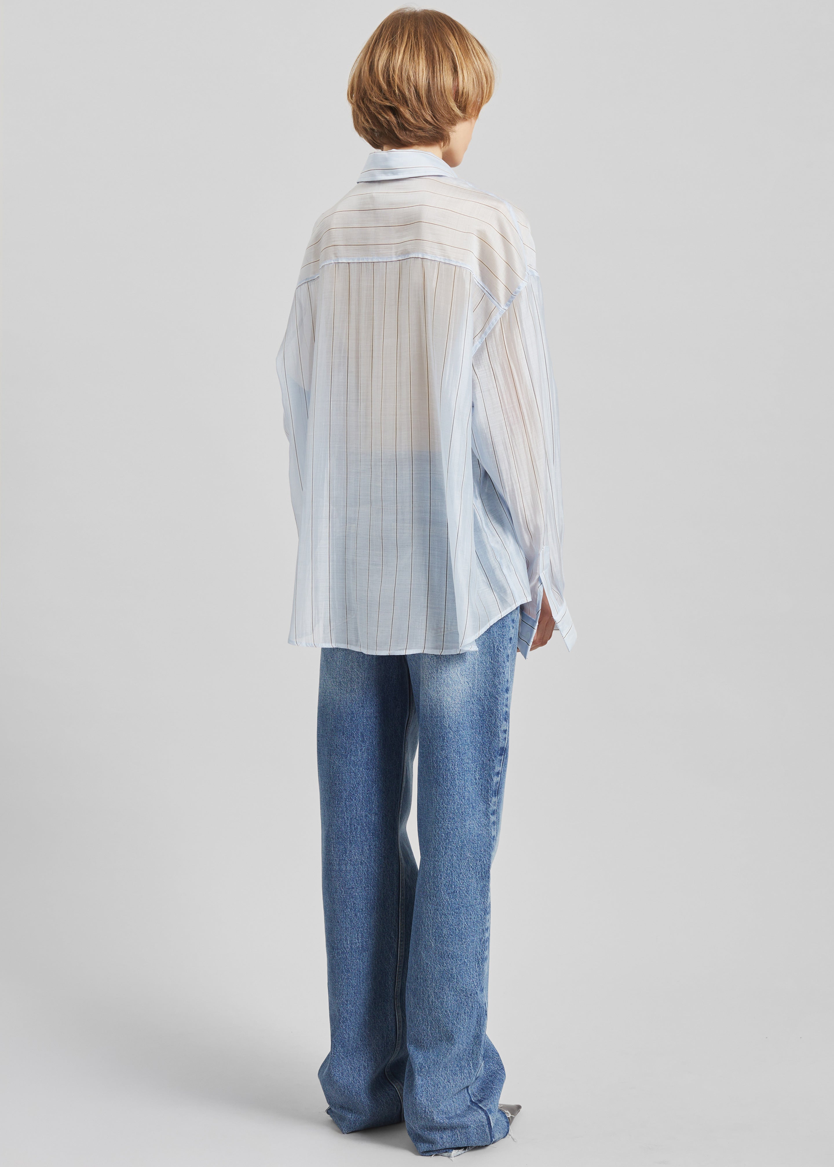 Vranor Light Sheer Shirt - Light Blue/Black Stripe - 7