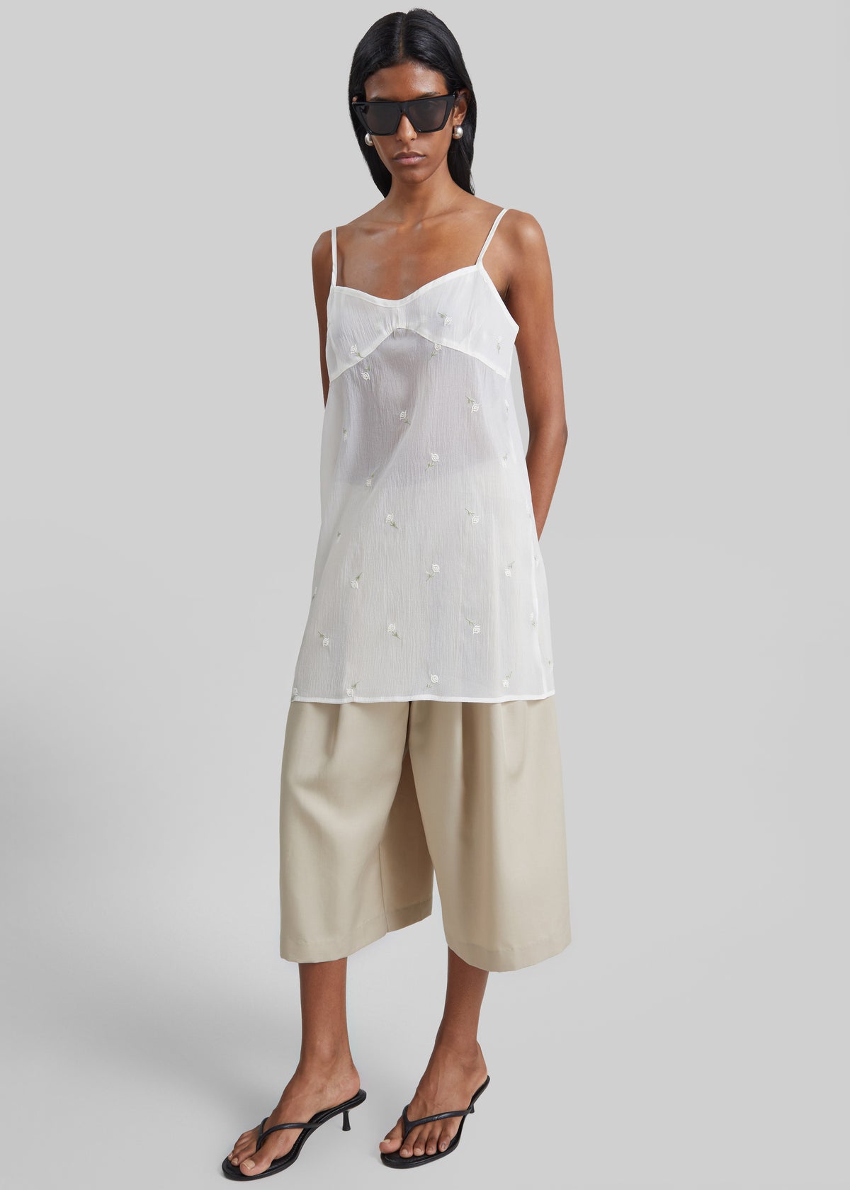 Walina Sheer Embroidered Slip Dress