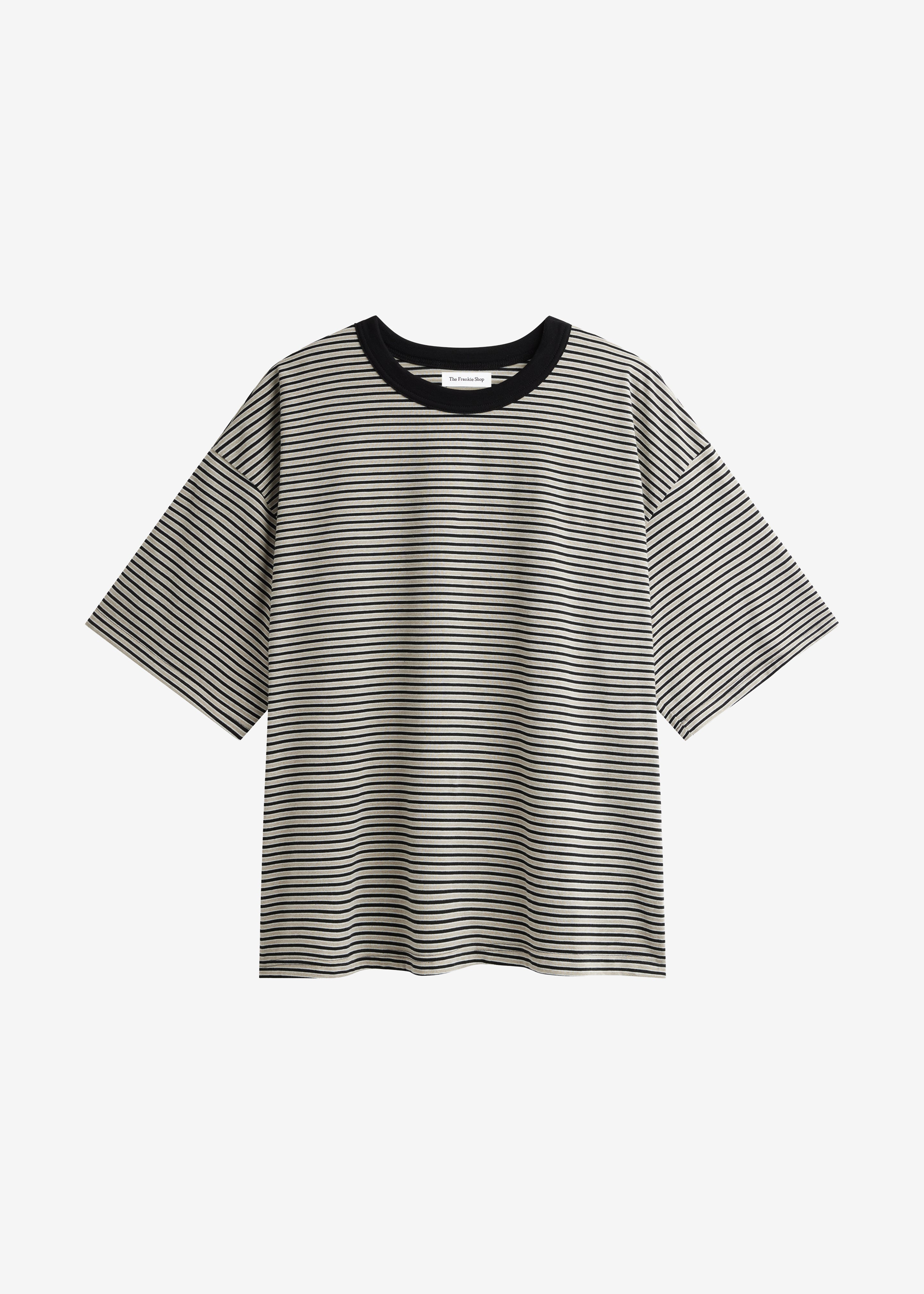 Wallace Oversized T-Shirt - Beige/Brown Stripe – The Frankie Shop