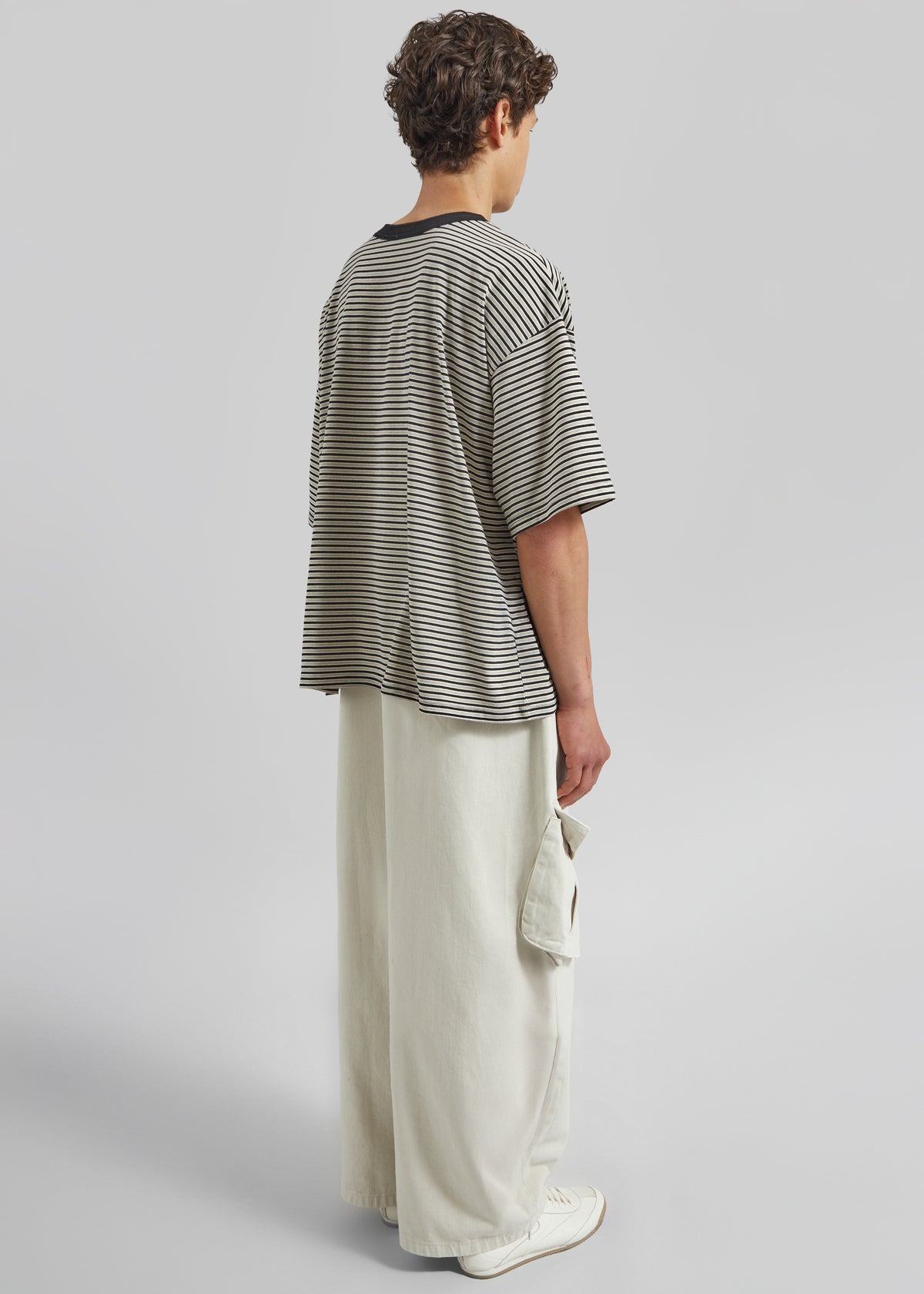 Wallace Oversized T-Shirt - Beige/Brown Stripe - 6