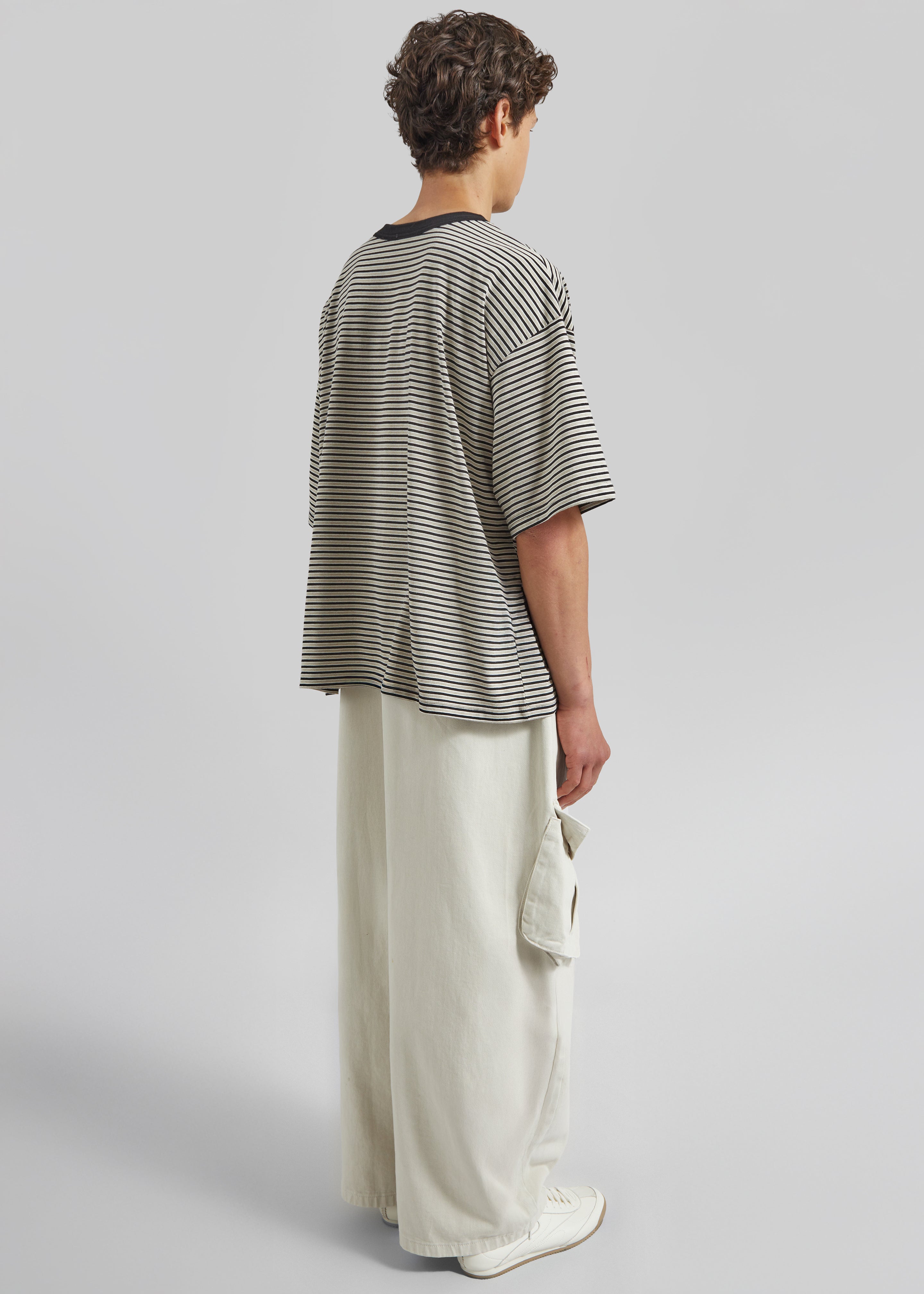Wallace Oversized T-Shirt - Beige/Brown Stripe - 6