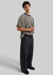 Wallace Oversized T-Shirt - Beige/Navy Stripe