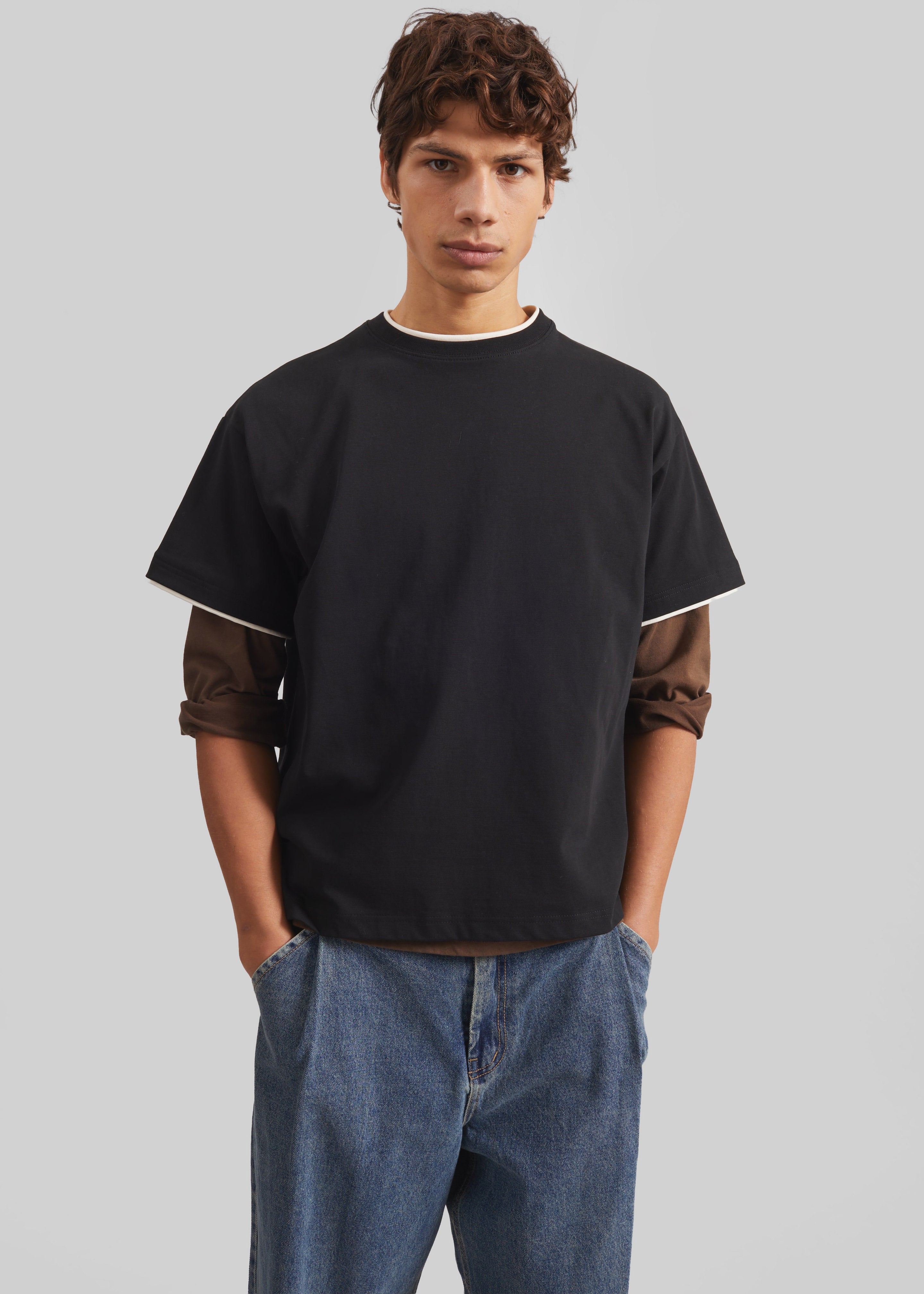 Warem Layer Effect Tee - Black - 1
