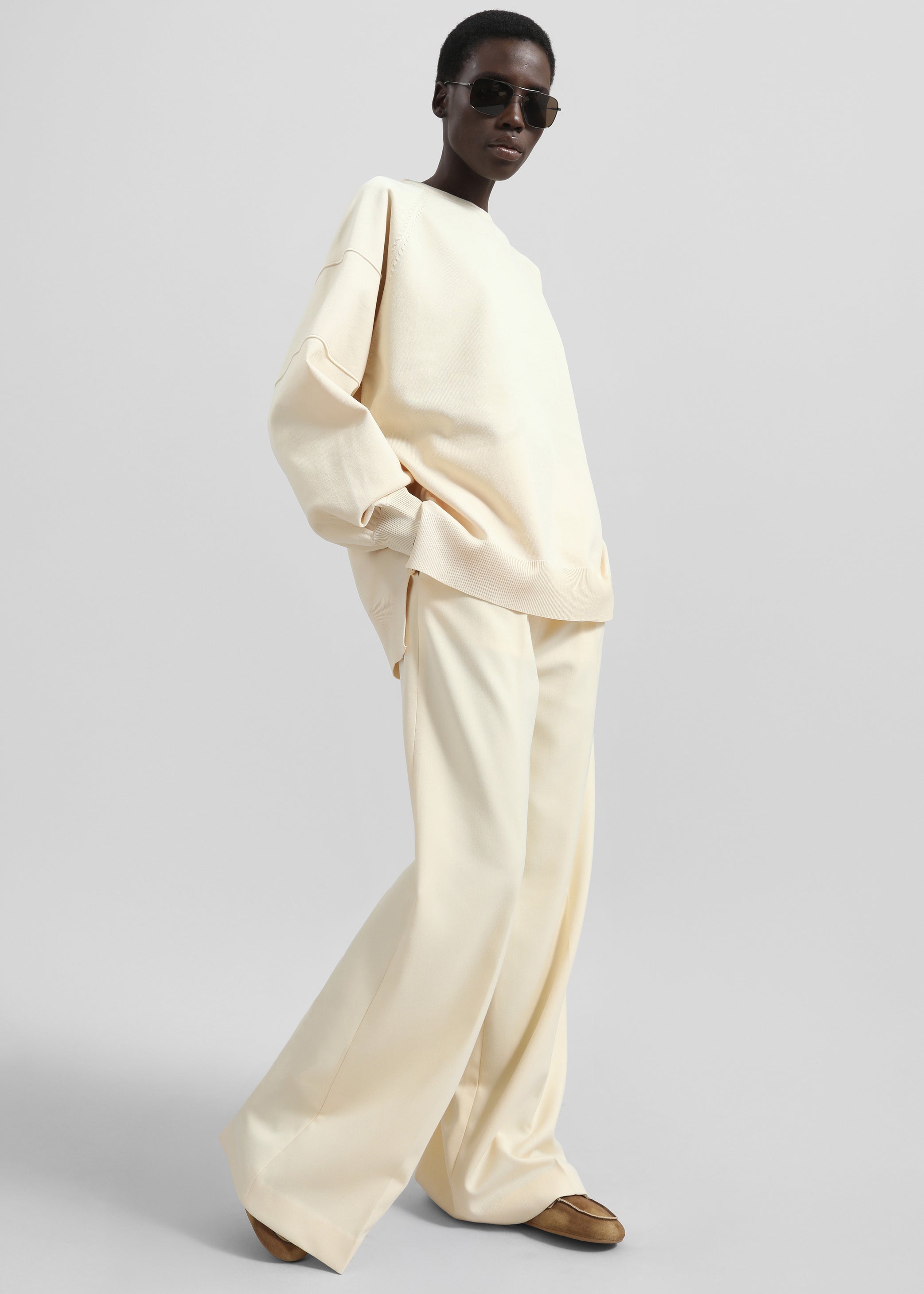 Shop the look image for Wesra Knit Sweatshirt - Ecru