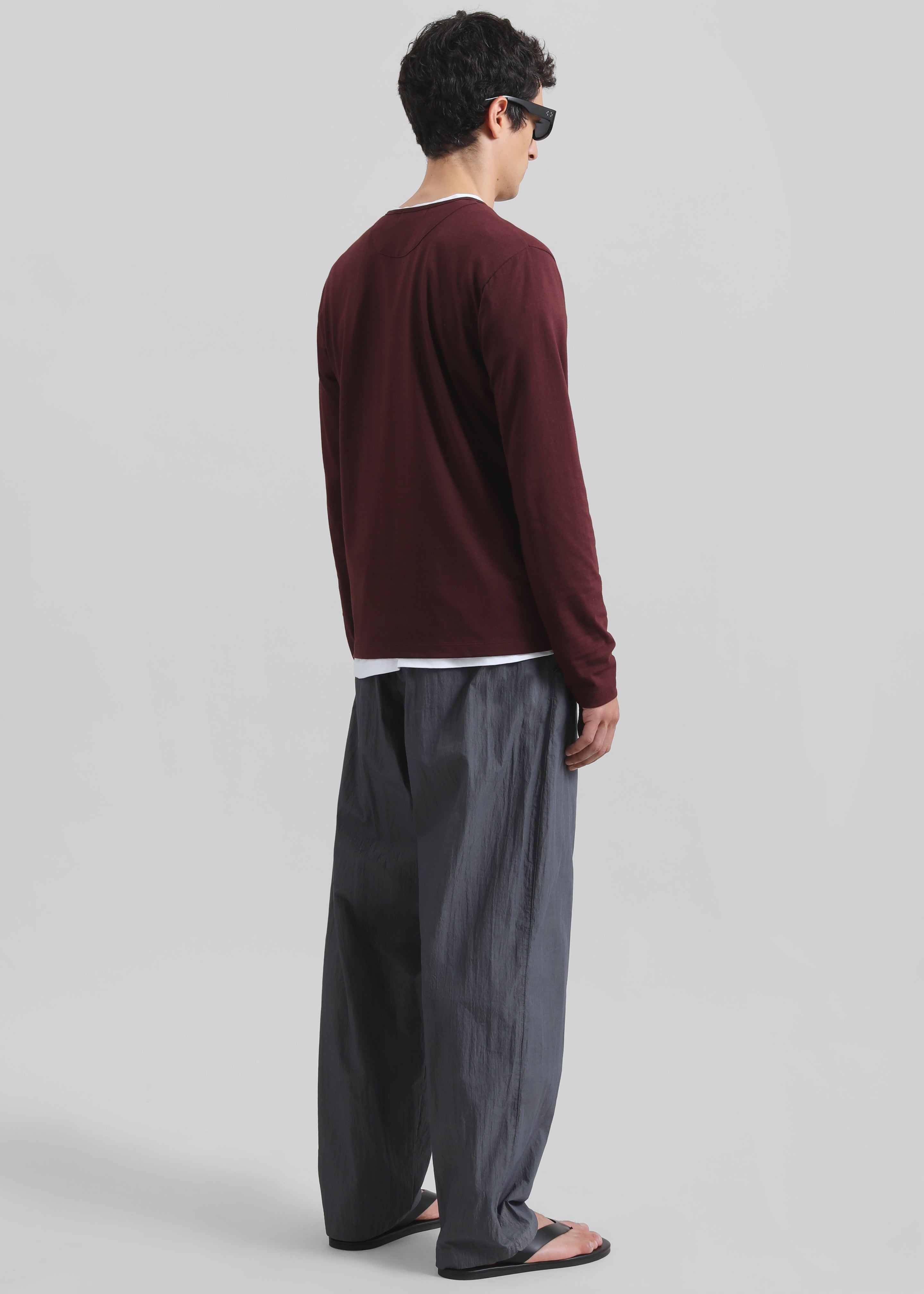 Whitby Modal-Blend Henley T-Shirt - Burgundy - 5